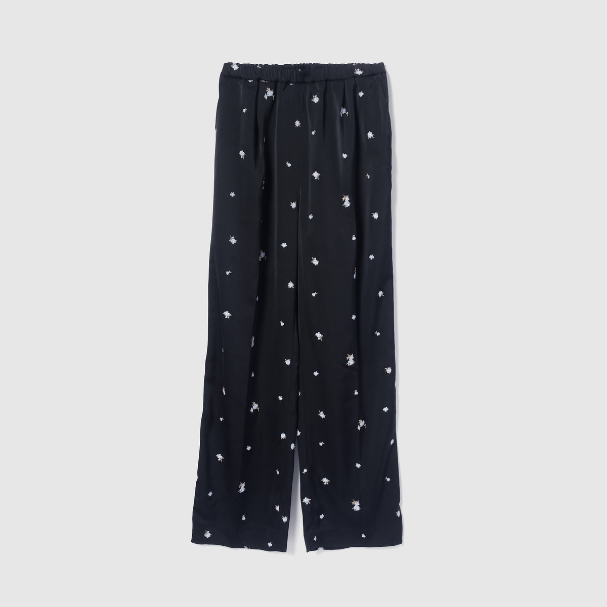 Flower Embroidery Relaxed Pants