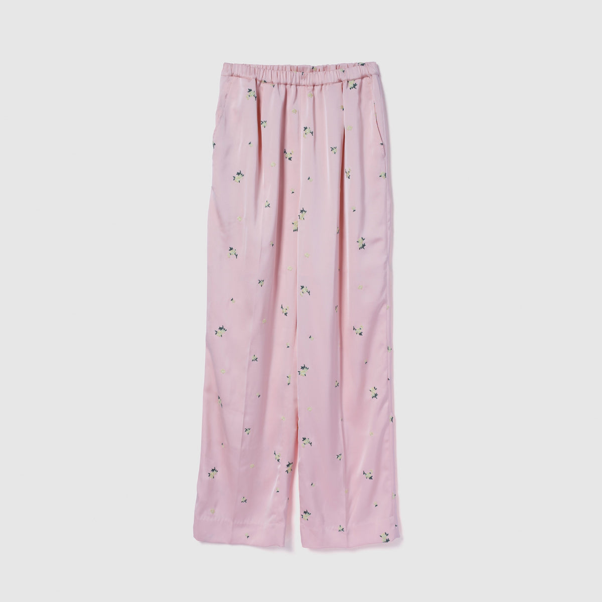 Flower Embroidery Relaxed Pants