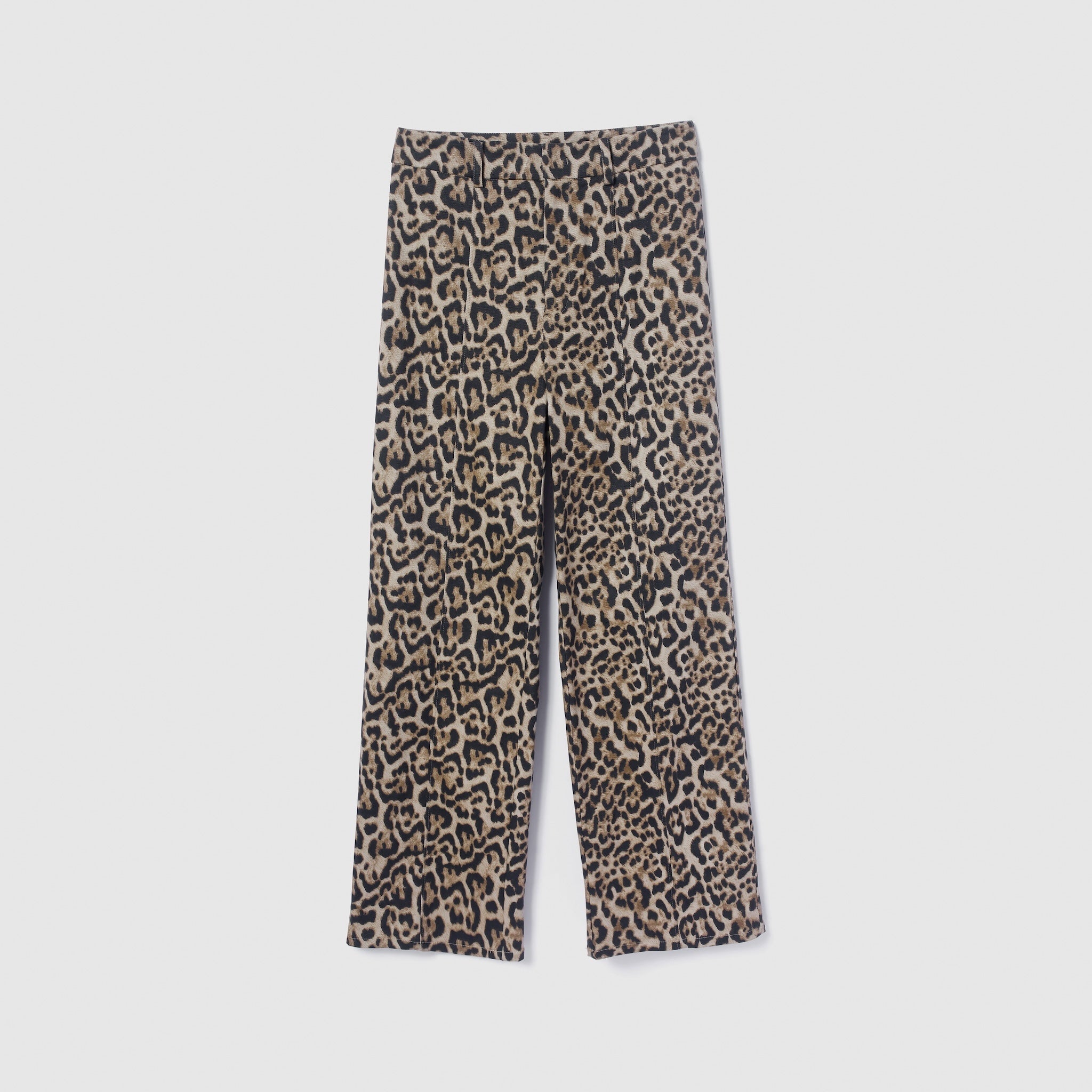 Leopardセンターシームストレートパンツ