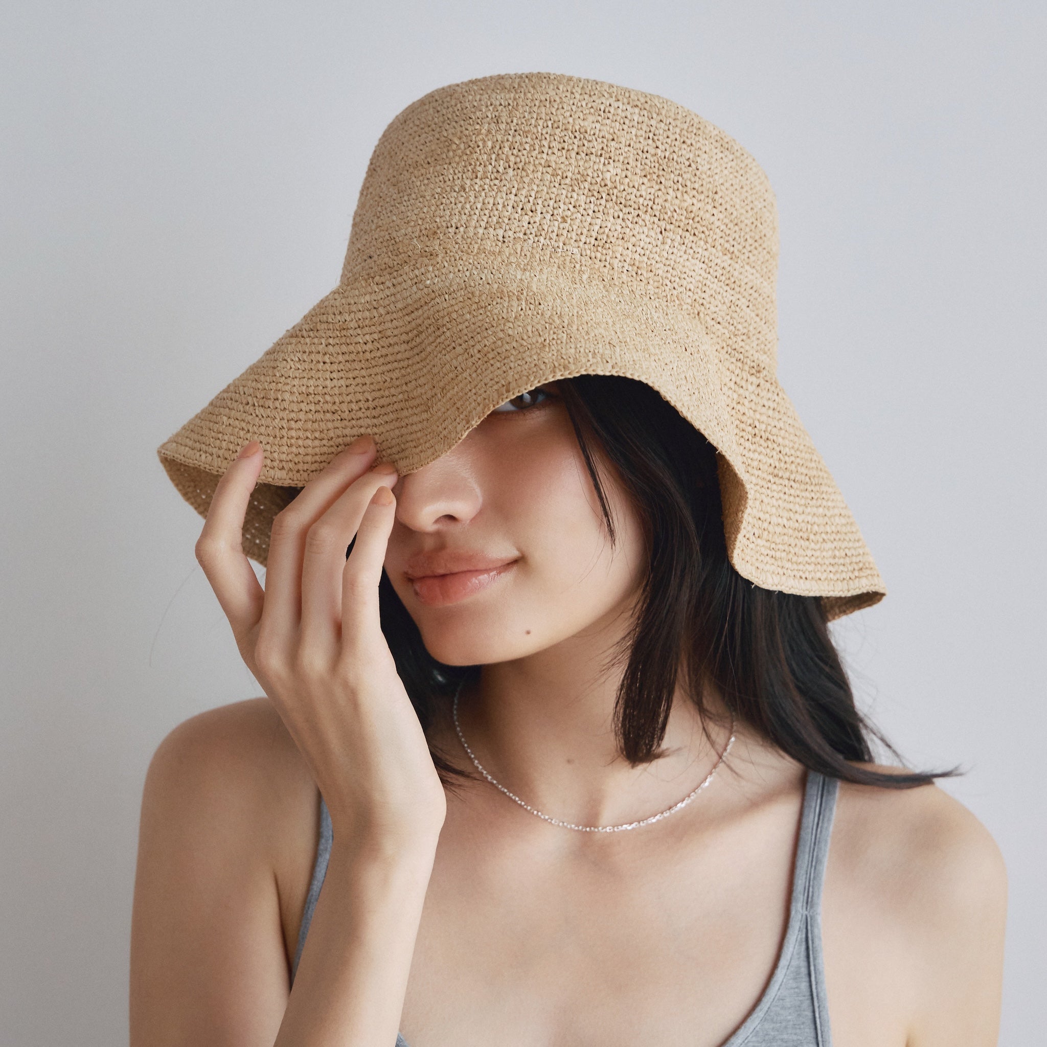 ラフィアバケットHAT