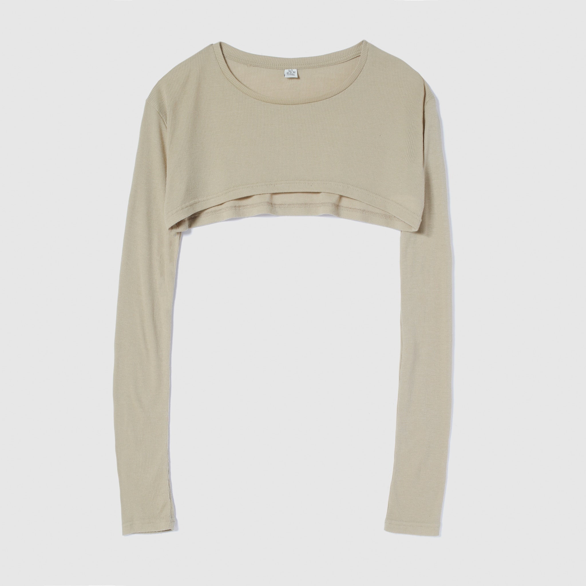 Airy RIB half cut mini top
