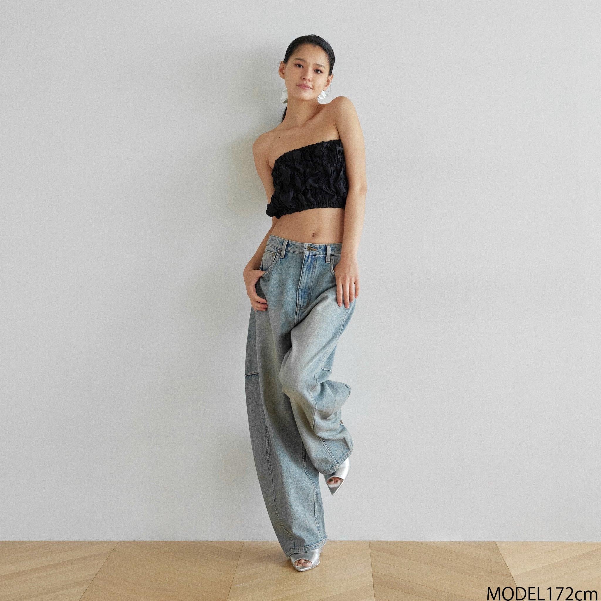 Random Shirring Bareback Bustier