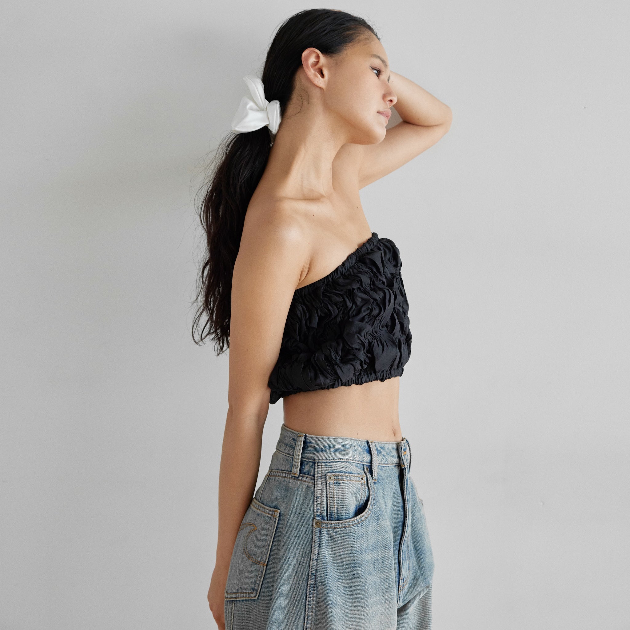 Random Shirring Bareback Bustier