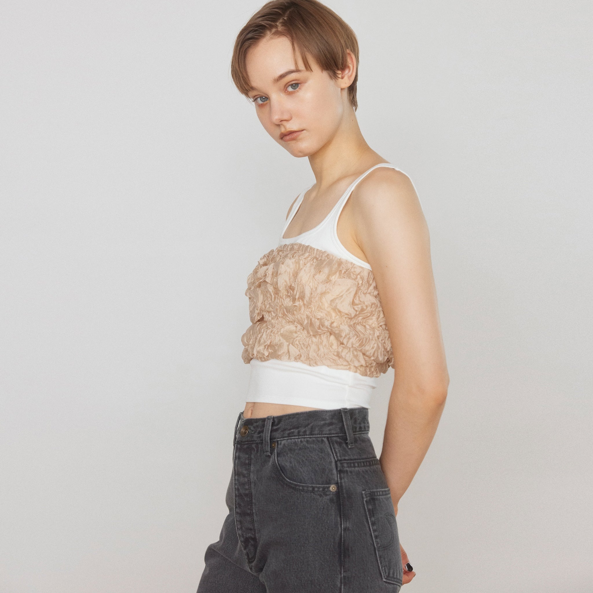 Random Shirring Bareback Bustier