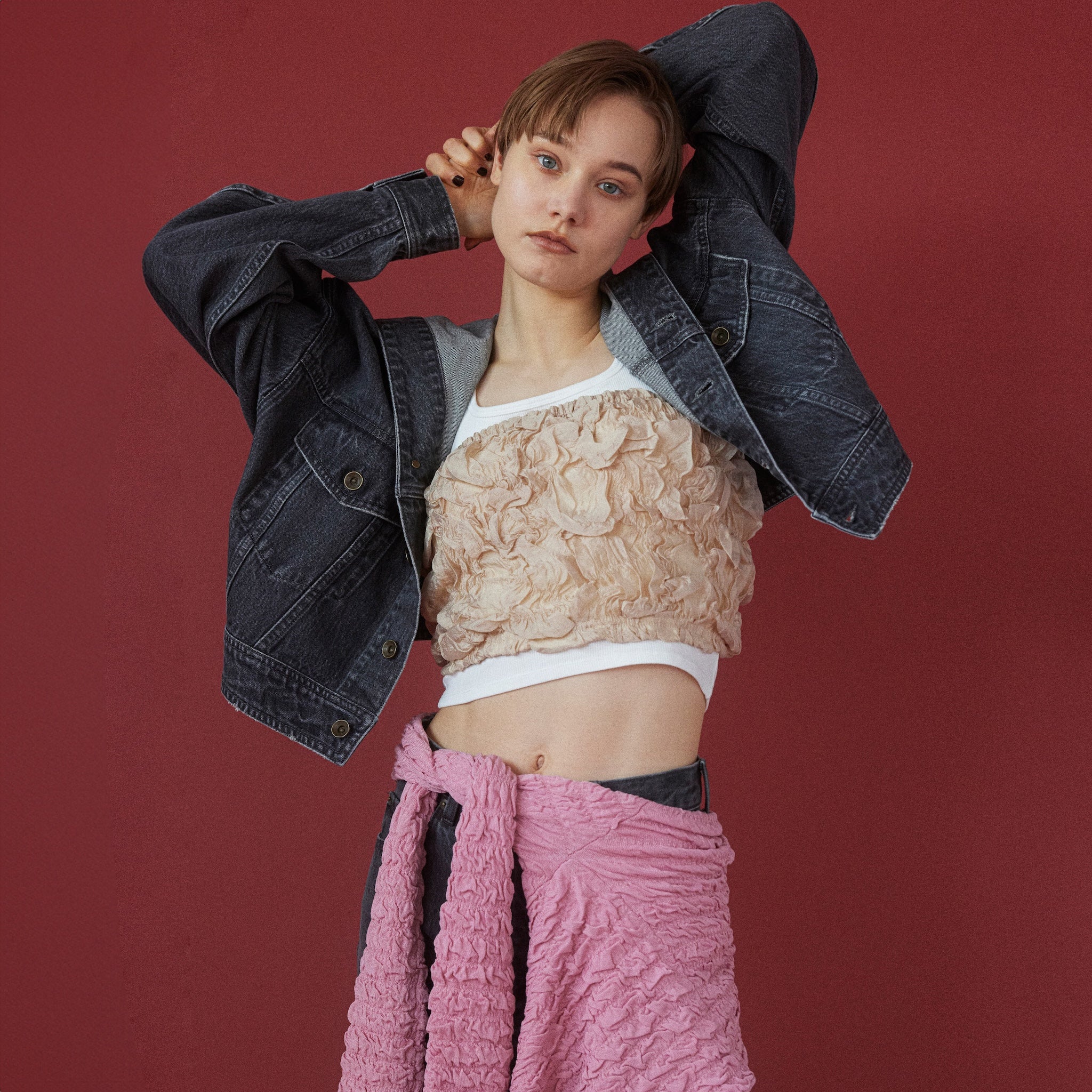 Random Shirring Bareback Bustier