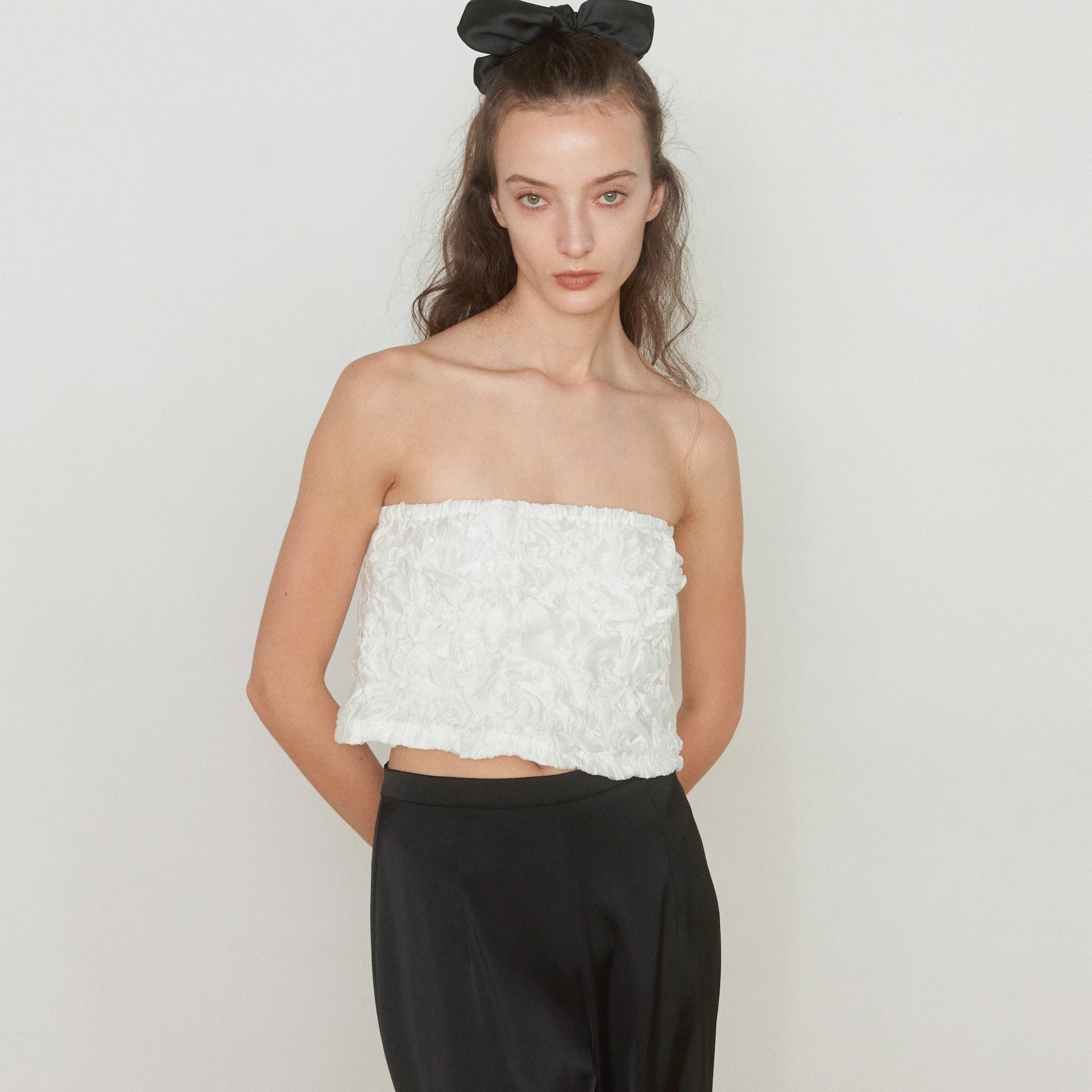 Random Shirring Bareback Bustier