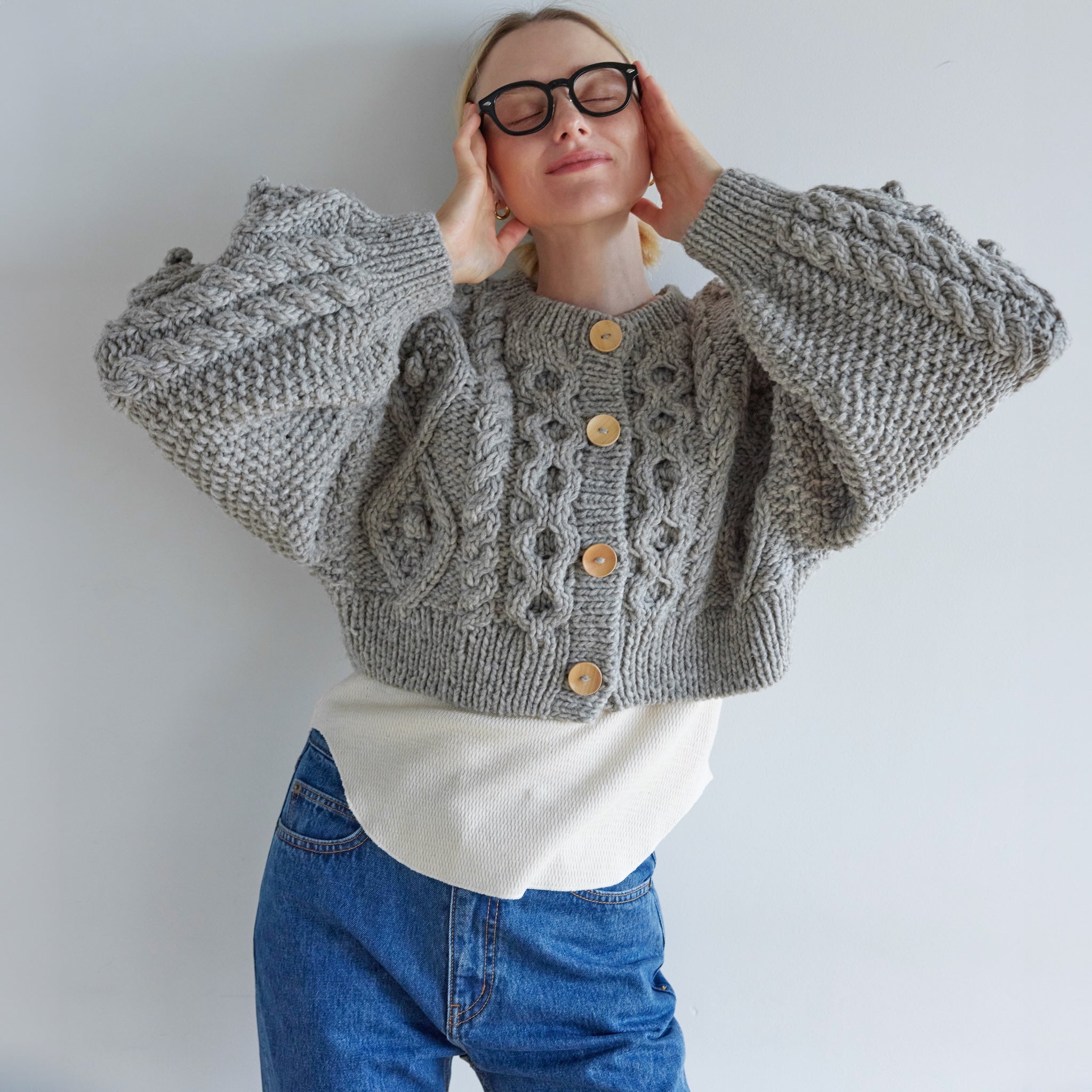 Handmade Wool 2way Cardigan