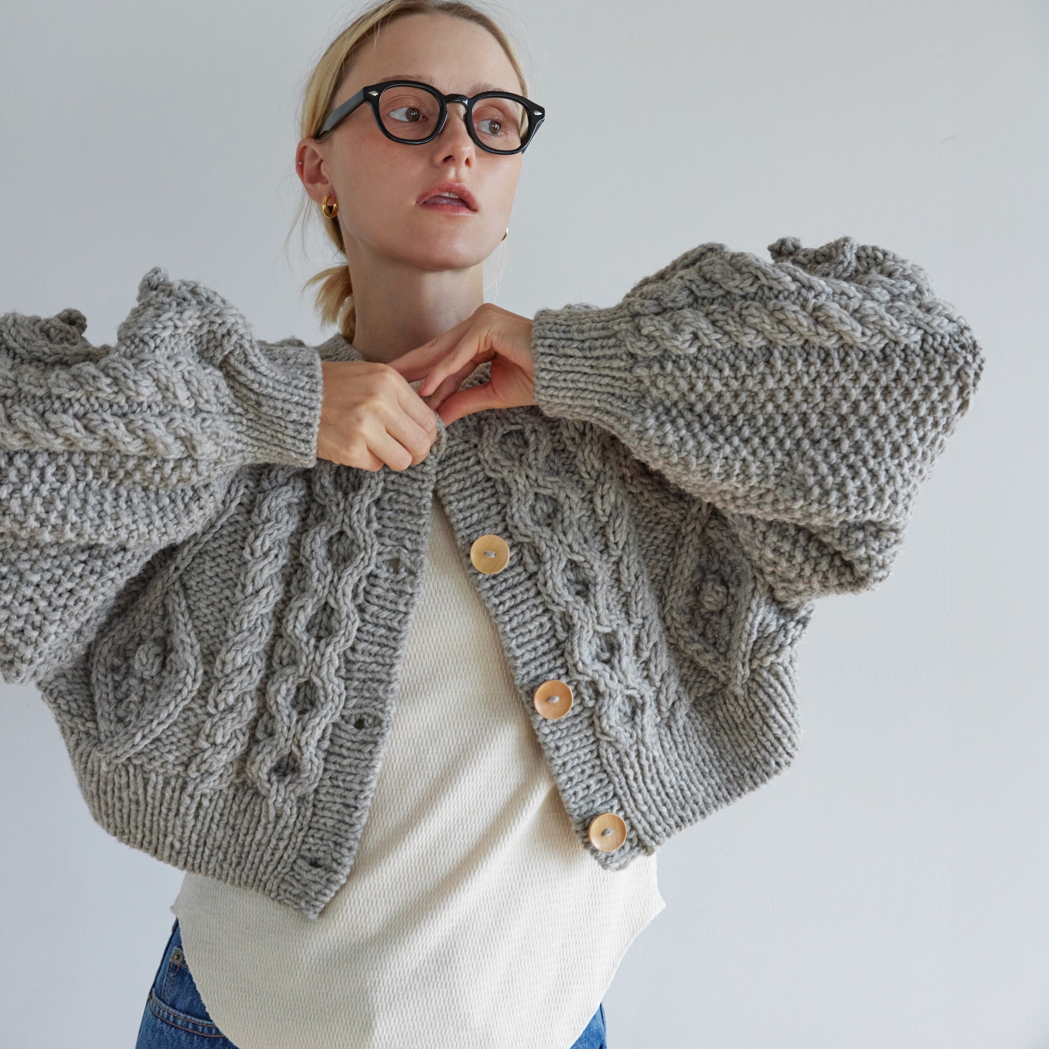 Handmade Wool 2way Cardigan