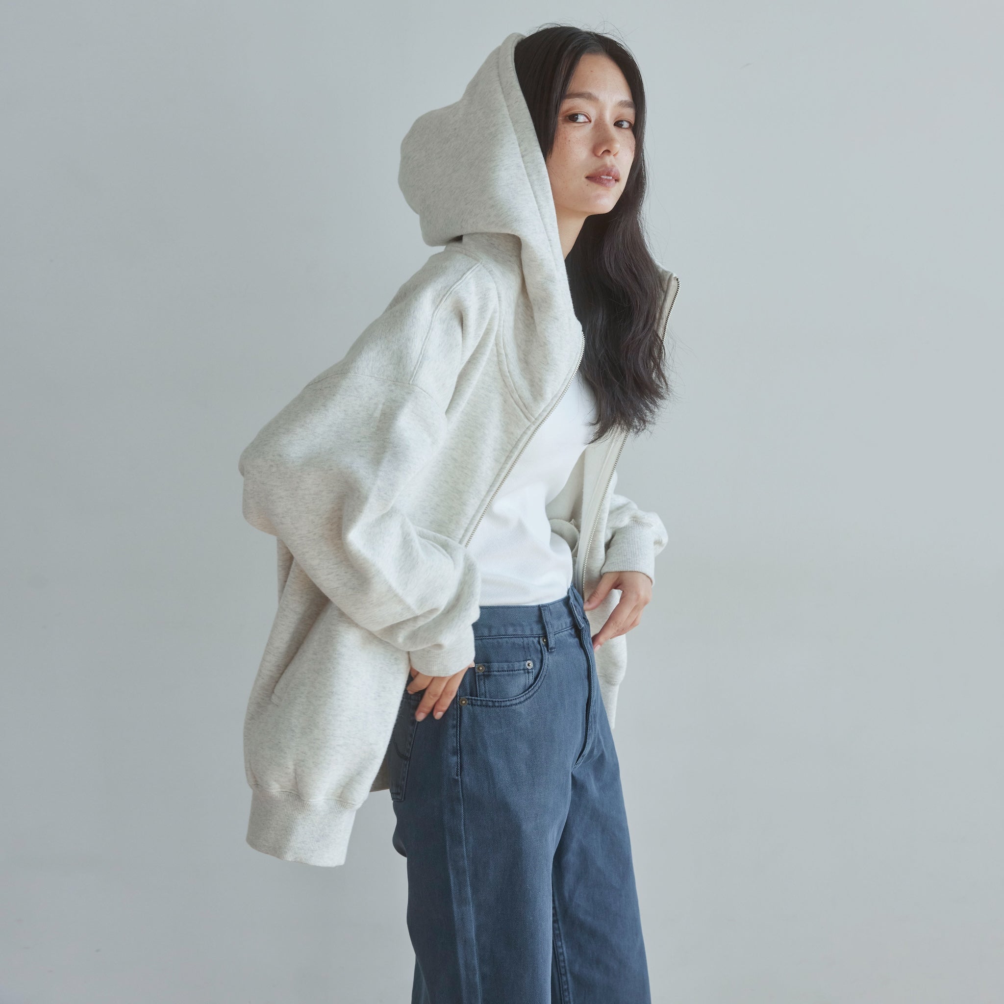 Volume Sweat Big Zip Hoodie
