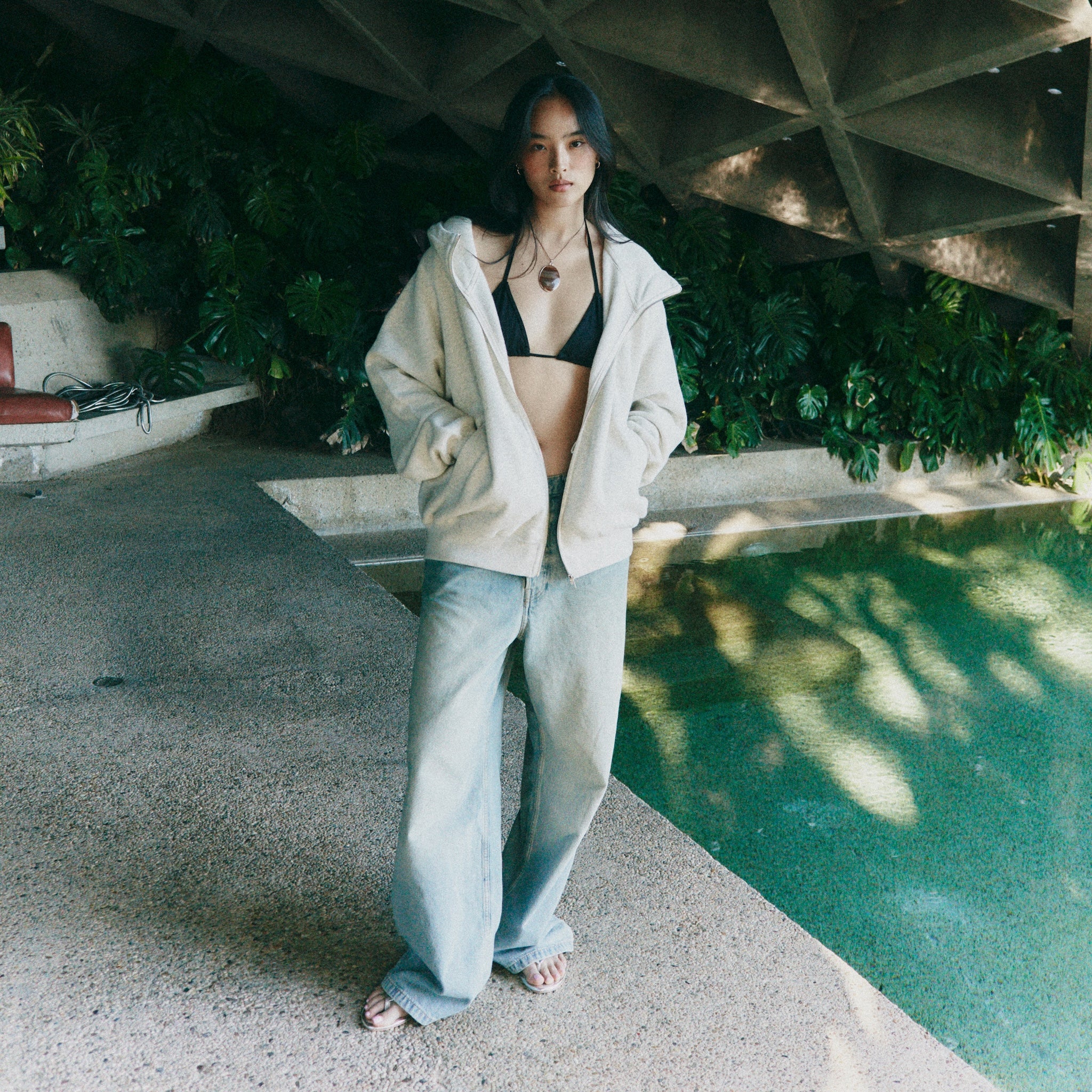 Volume Sweat Big Zip Hoodie