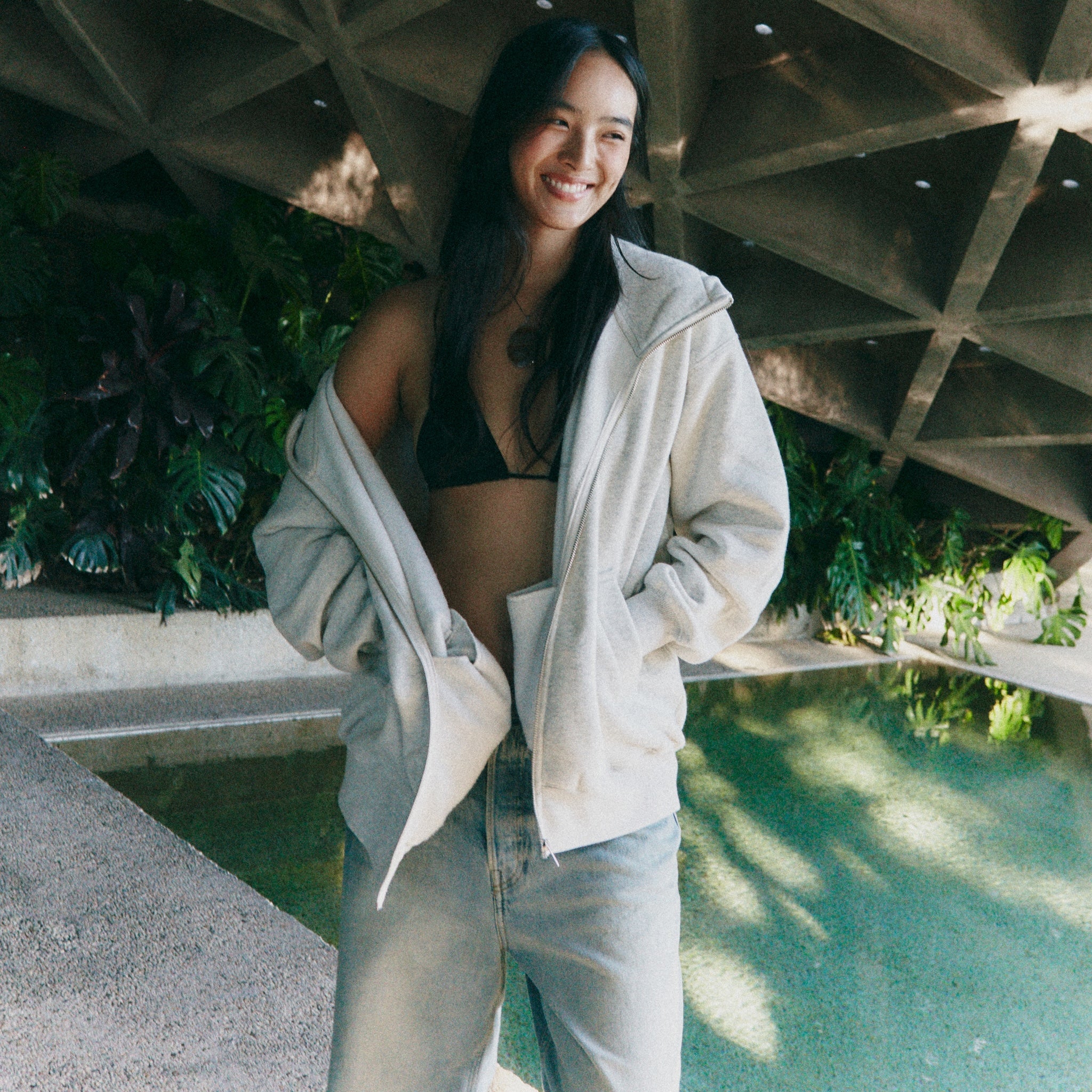 Volume Sweat Big Zip Hoodie