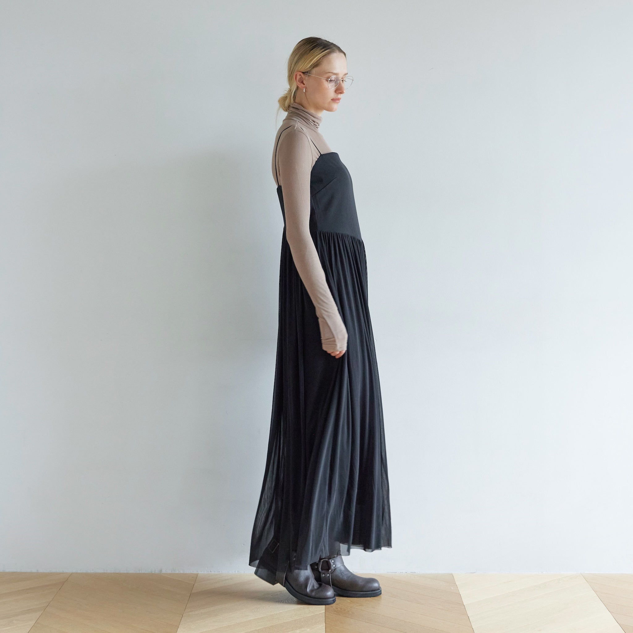 Padded Tulle Docking Flare Dress