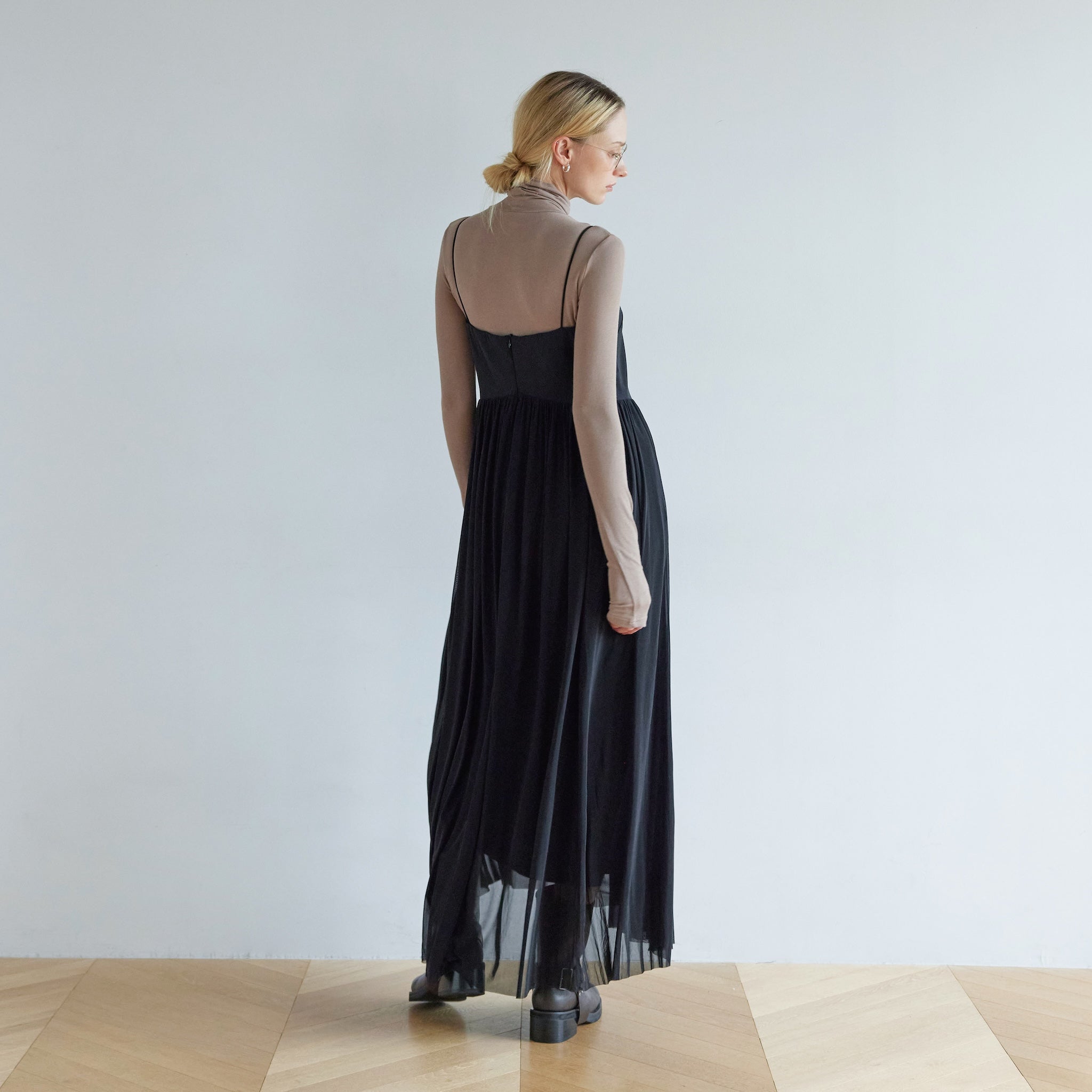 Padded Tulle Docking Flare Dress