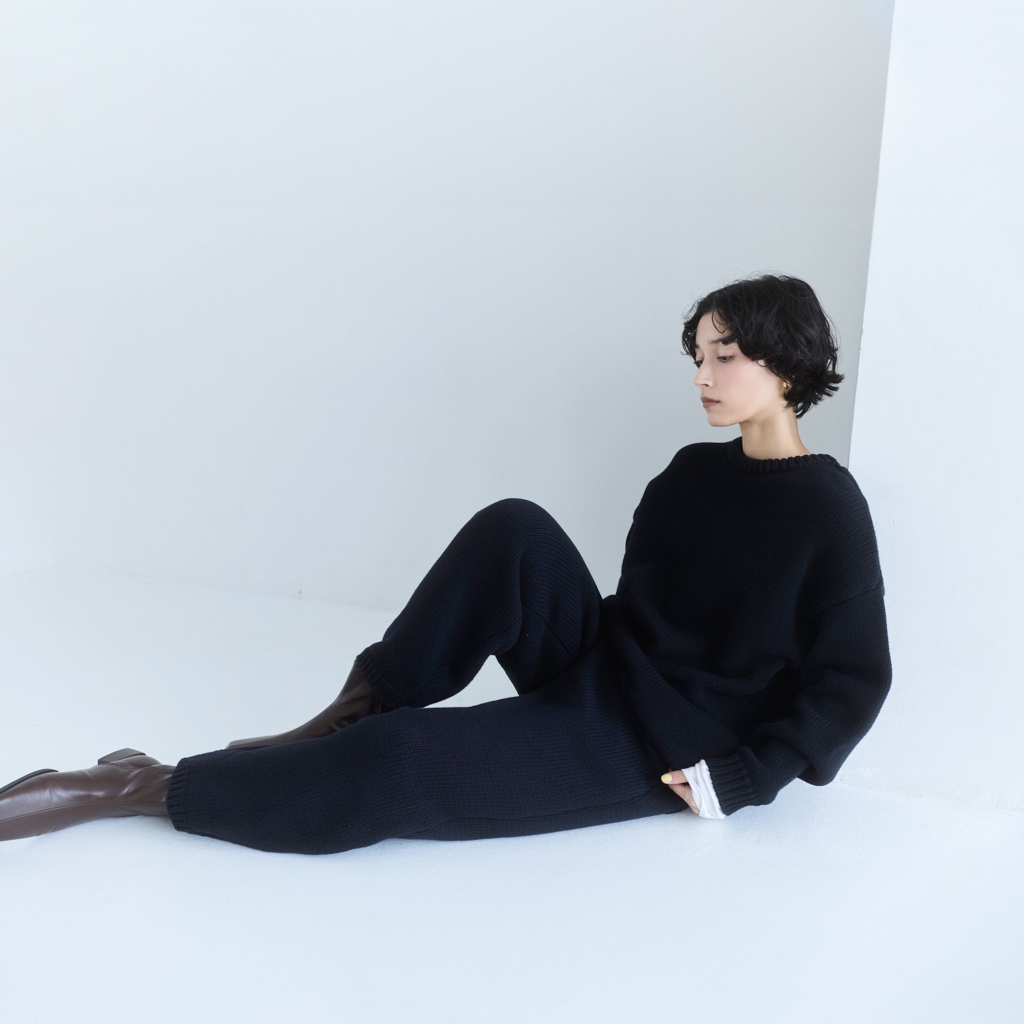 Heavyコットンボリュームニットパンツ