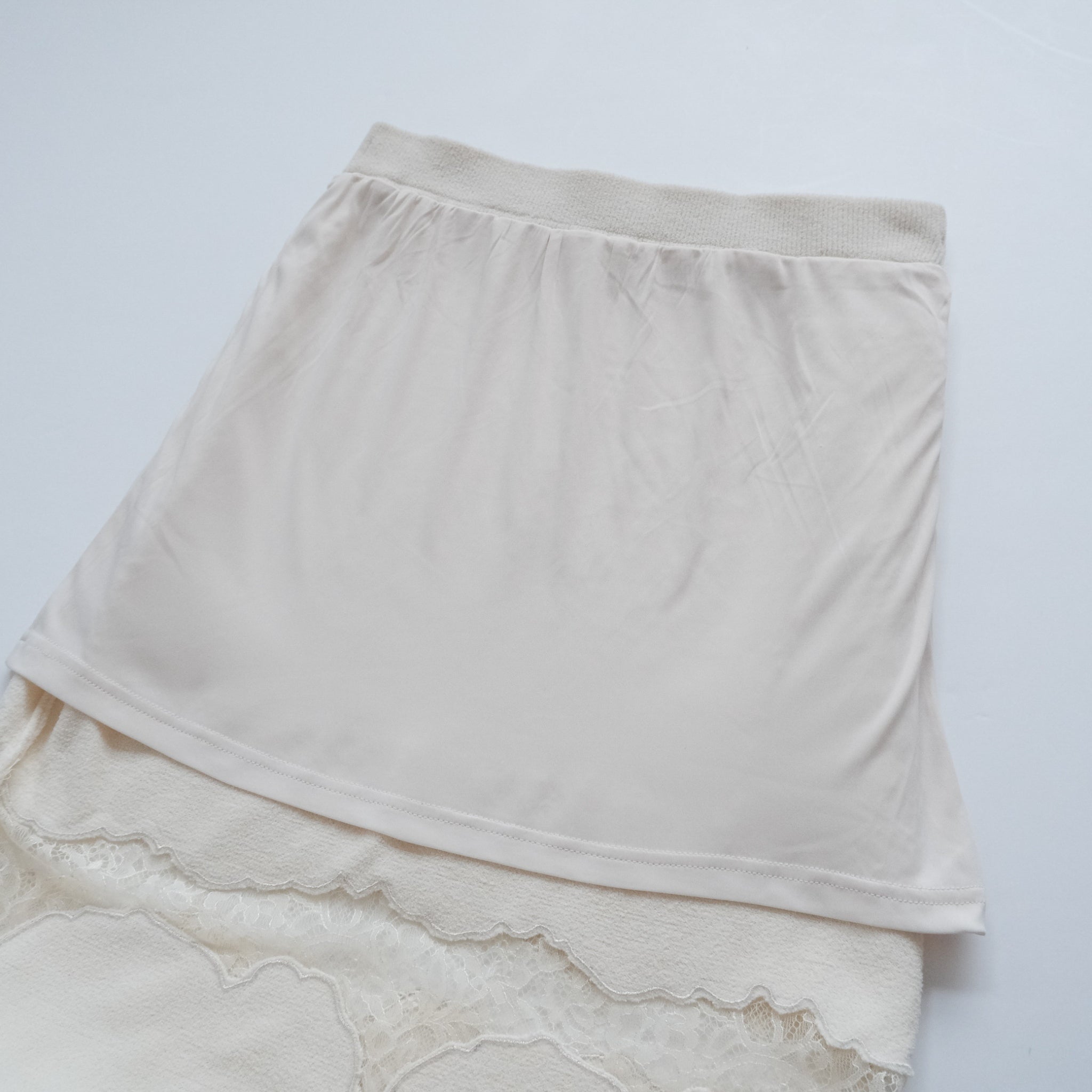 Curve lace Docking mall knit skirt