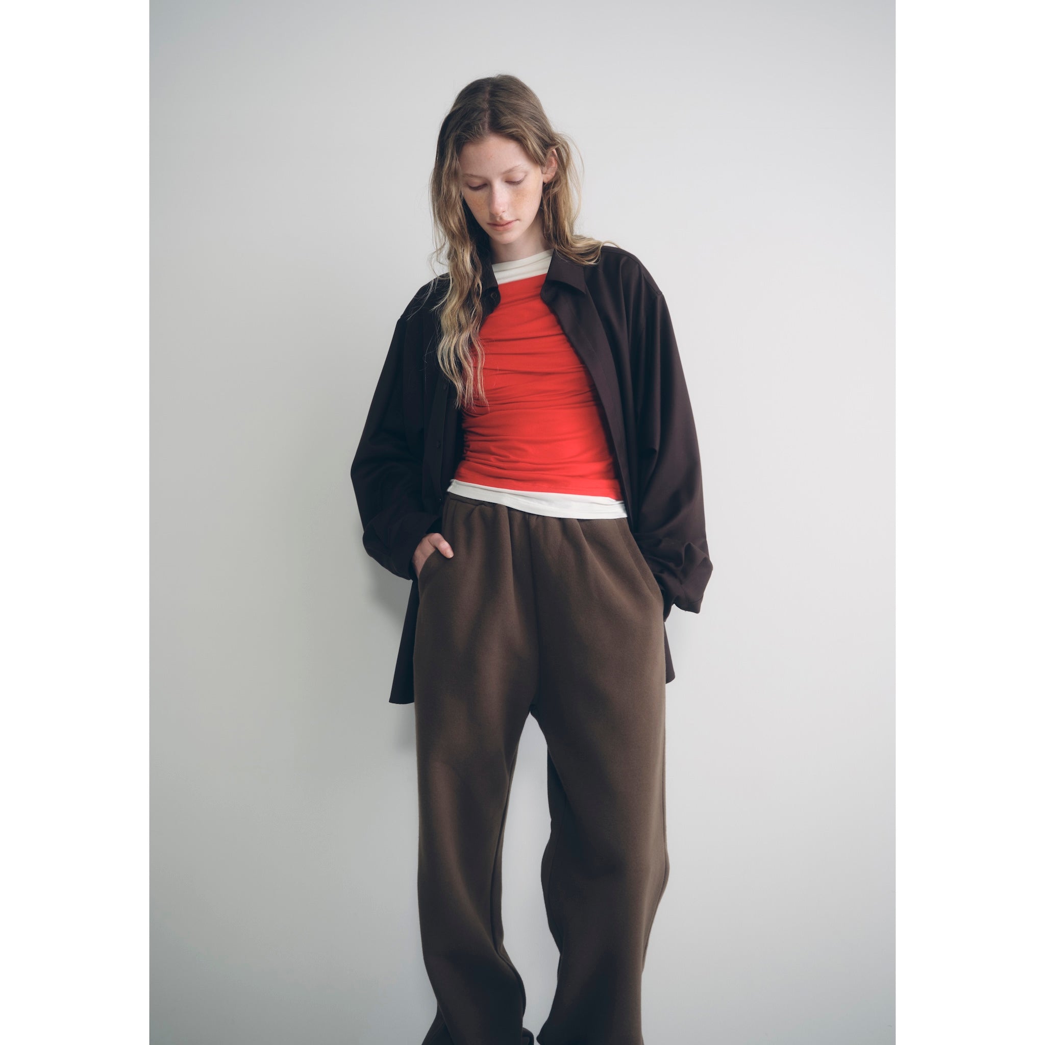 Volume Sweat waist gathered pants