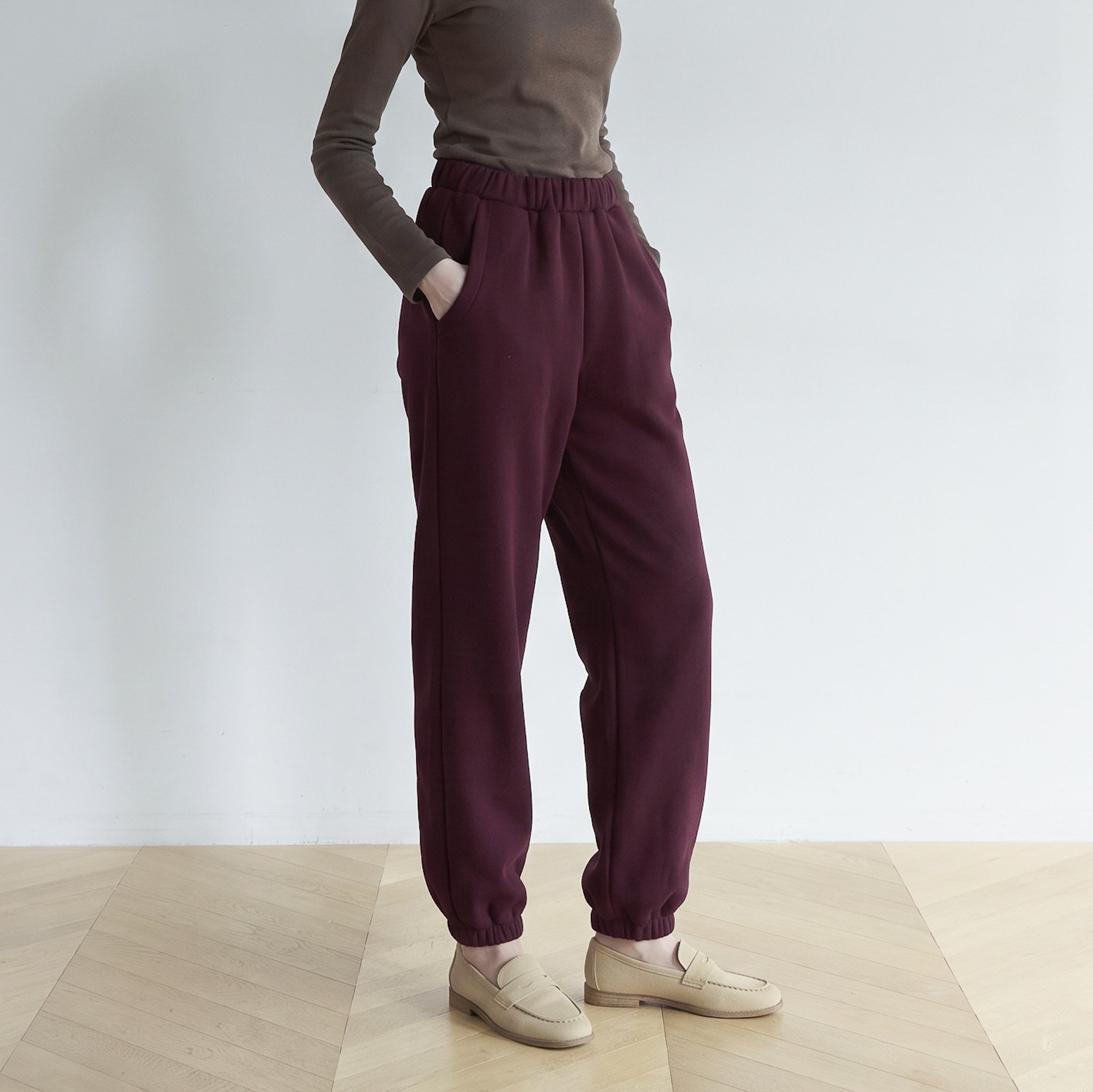 Volume Sweat waist gathered pants