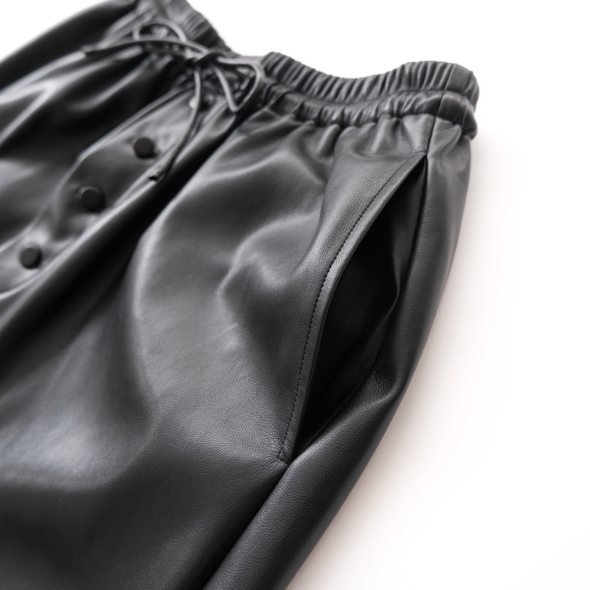Soft Stretch ECO Leather Gathered Pants