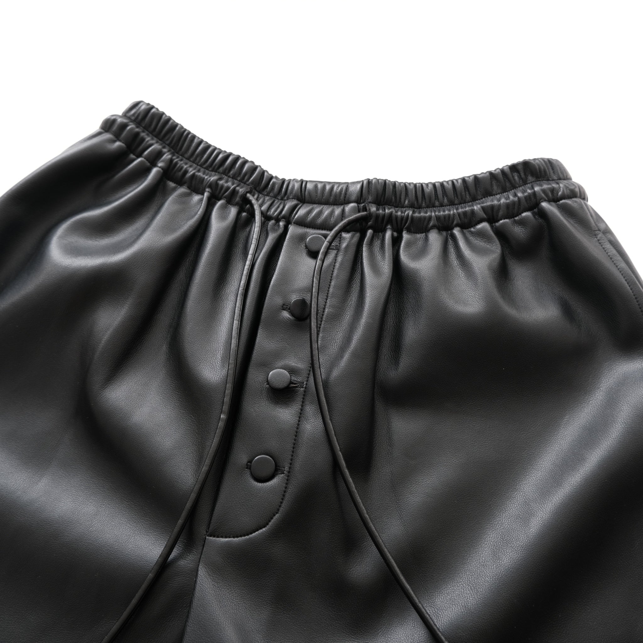 Soft Stretch ECO Leather Gathered Pants