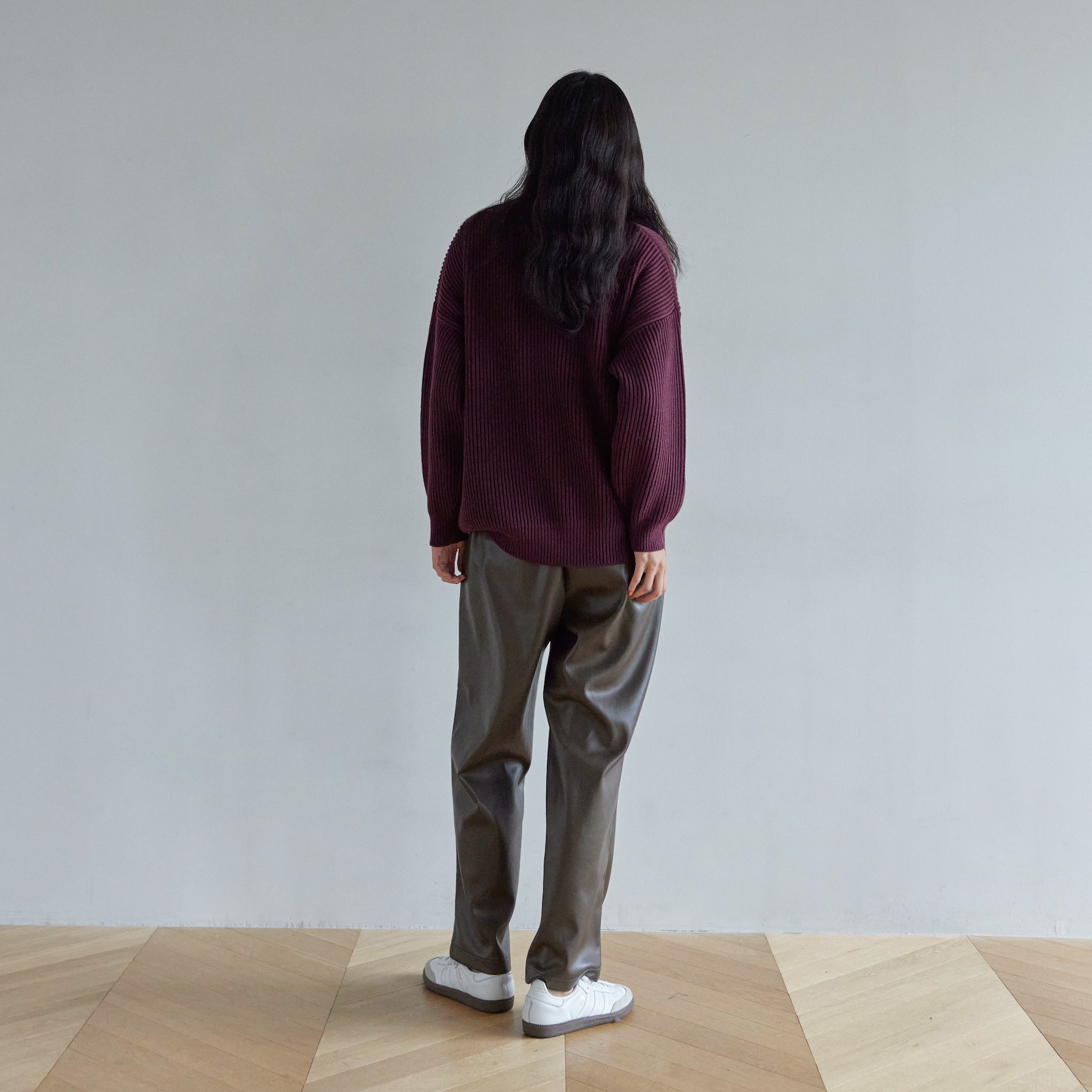 Soft Stretch ECO Leather Gathered Pants