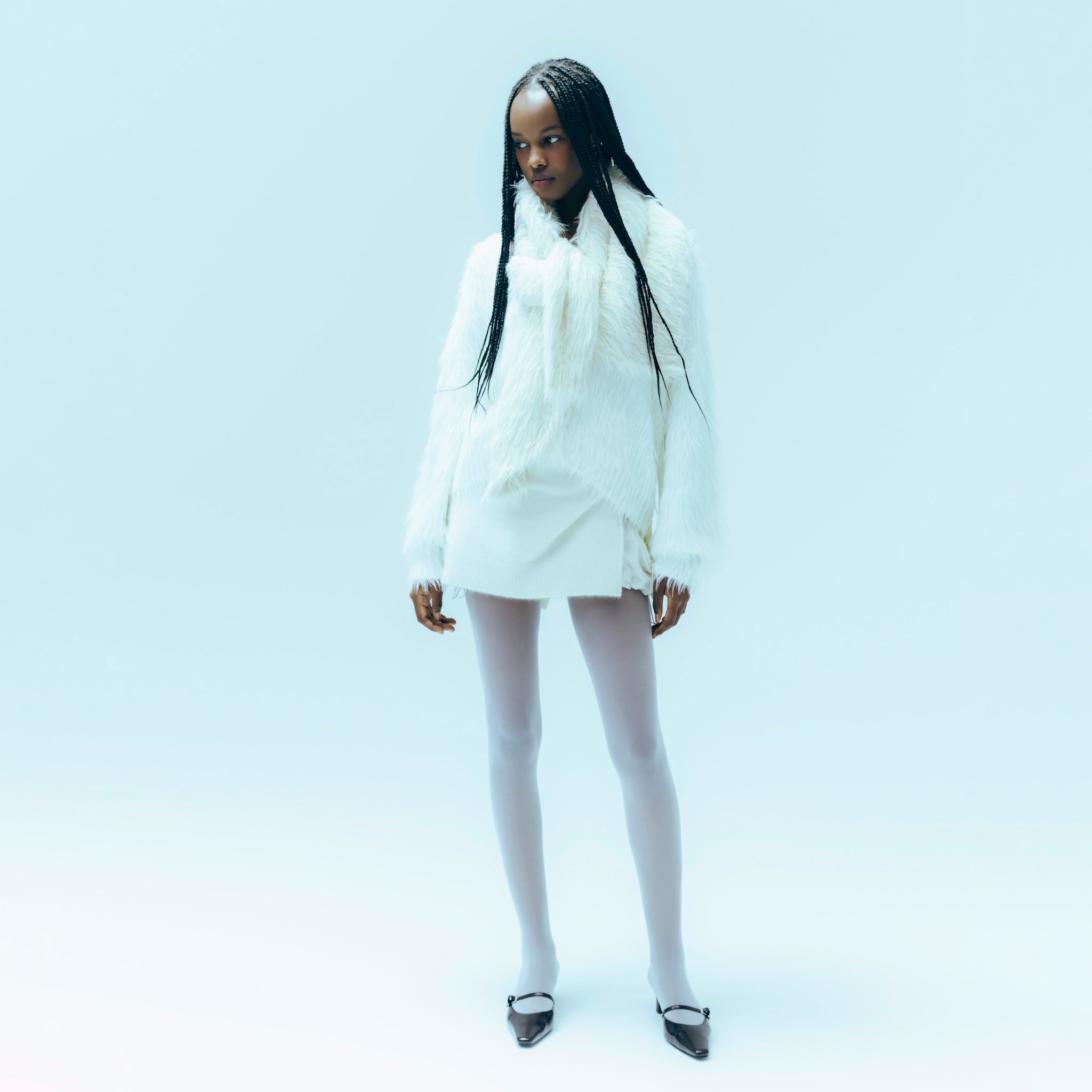 ヘアリーシャギーVネックカーディガン