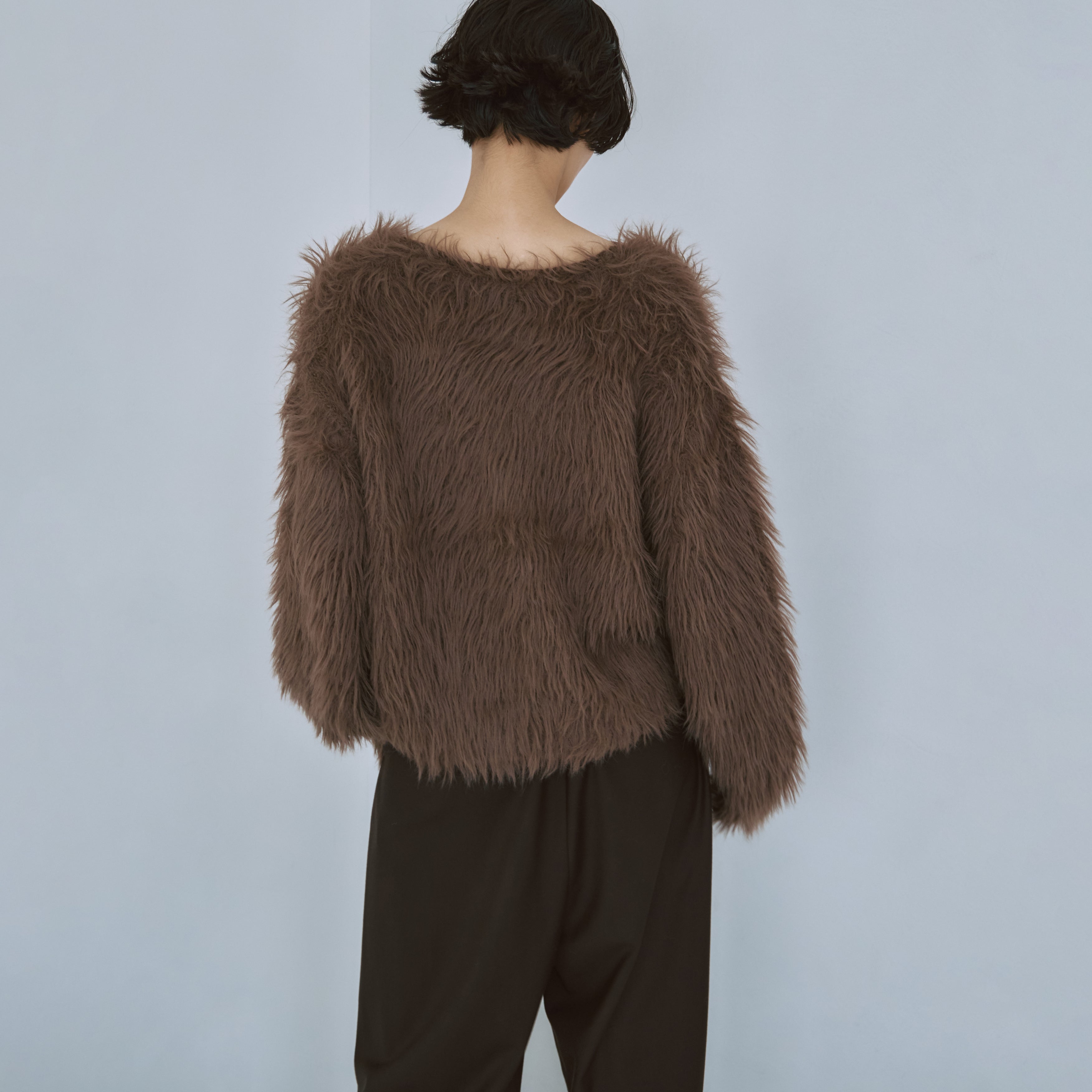 ヘアリーシャギーVネックカーディガン