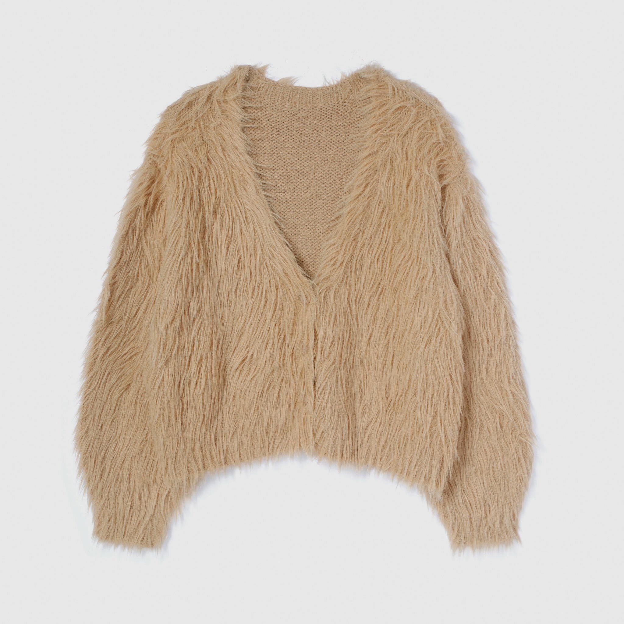 ヘアリーシャギーVネックカーディガン