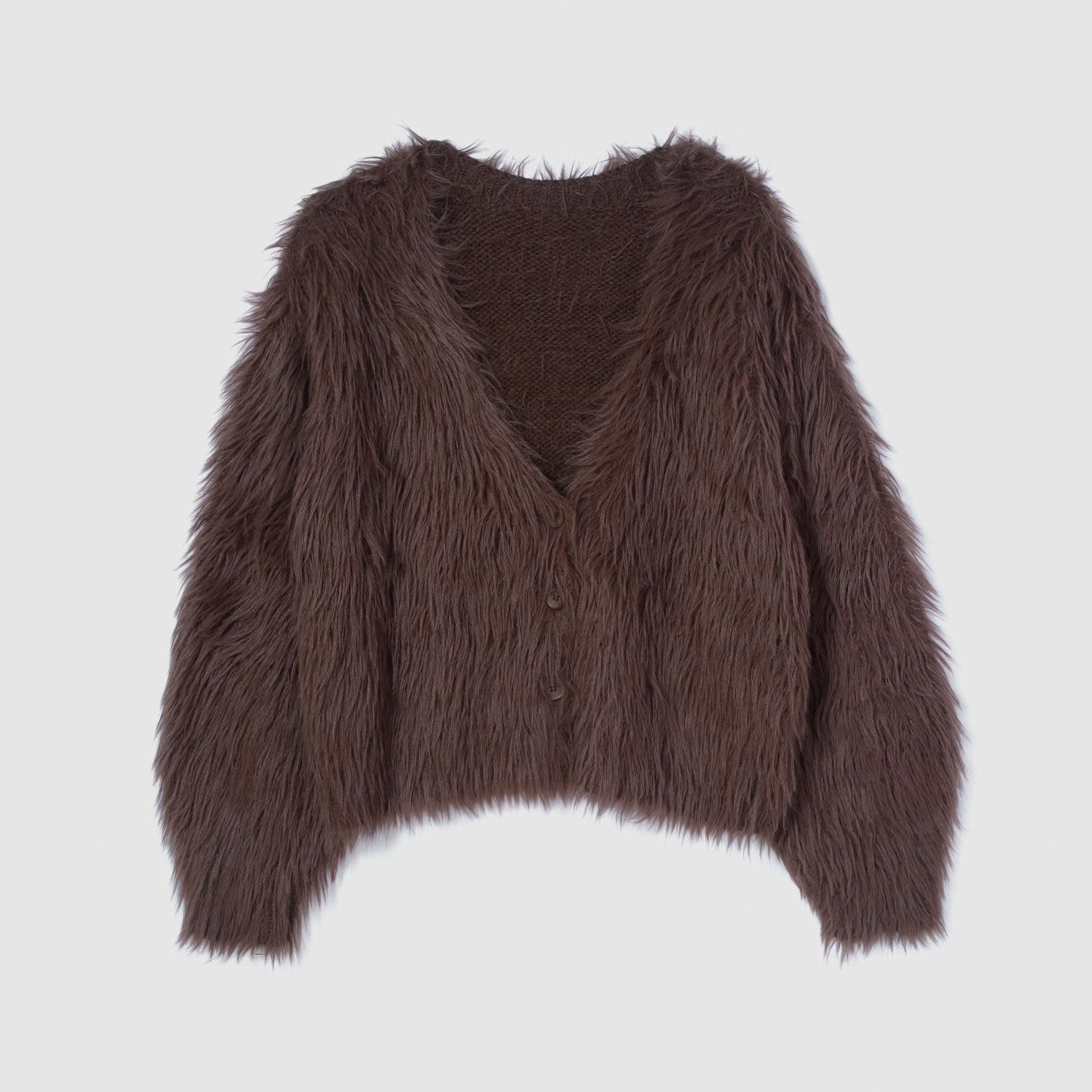 ヘアリーシャギーVネックカーディガン