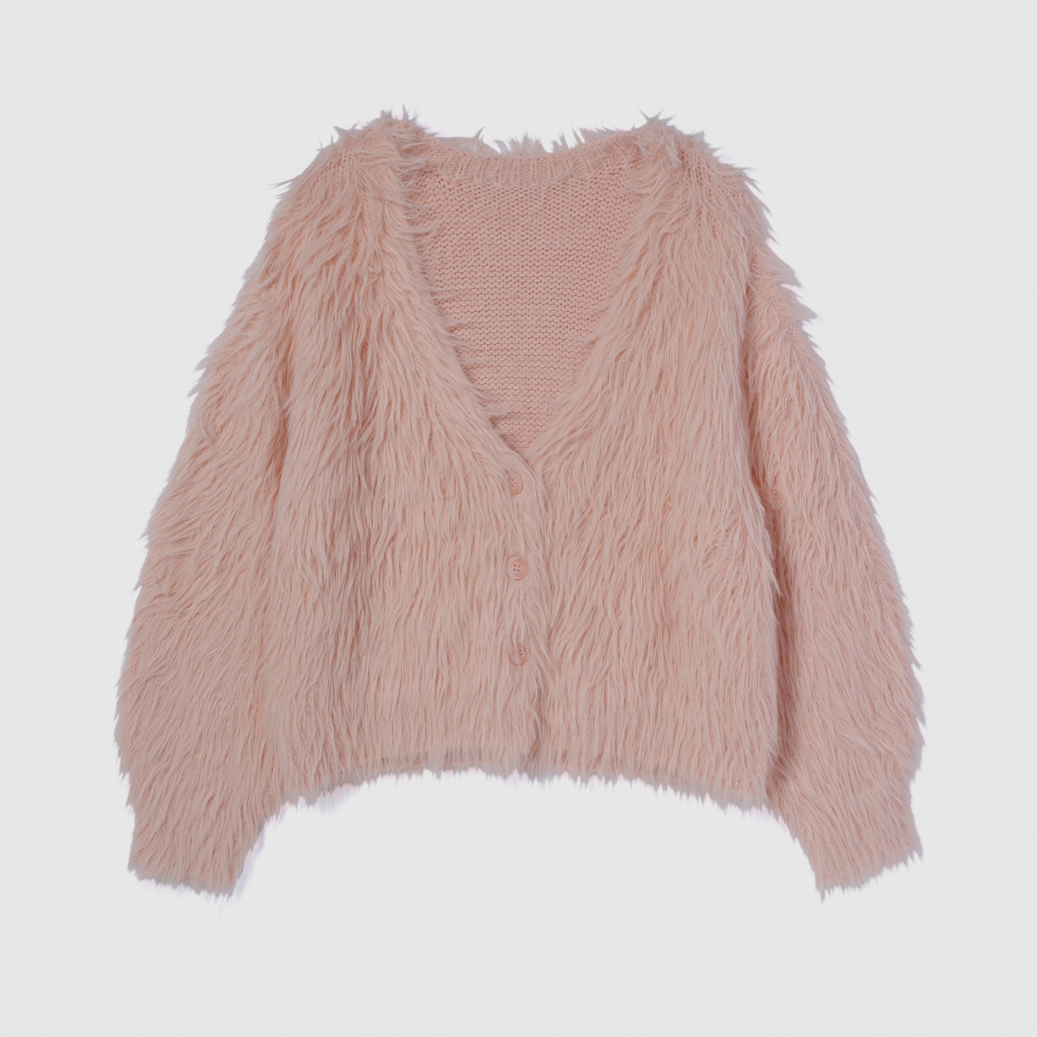 ヘアリーシャギーVネックカーディガン