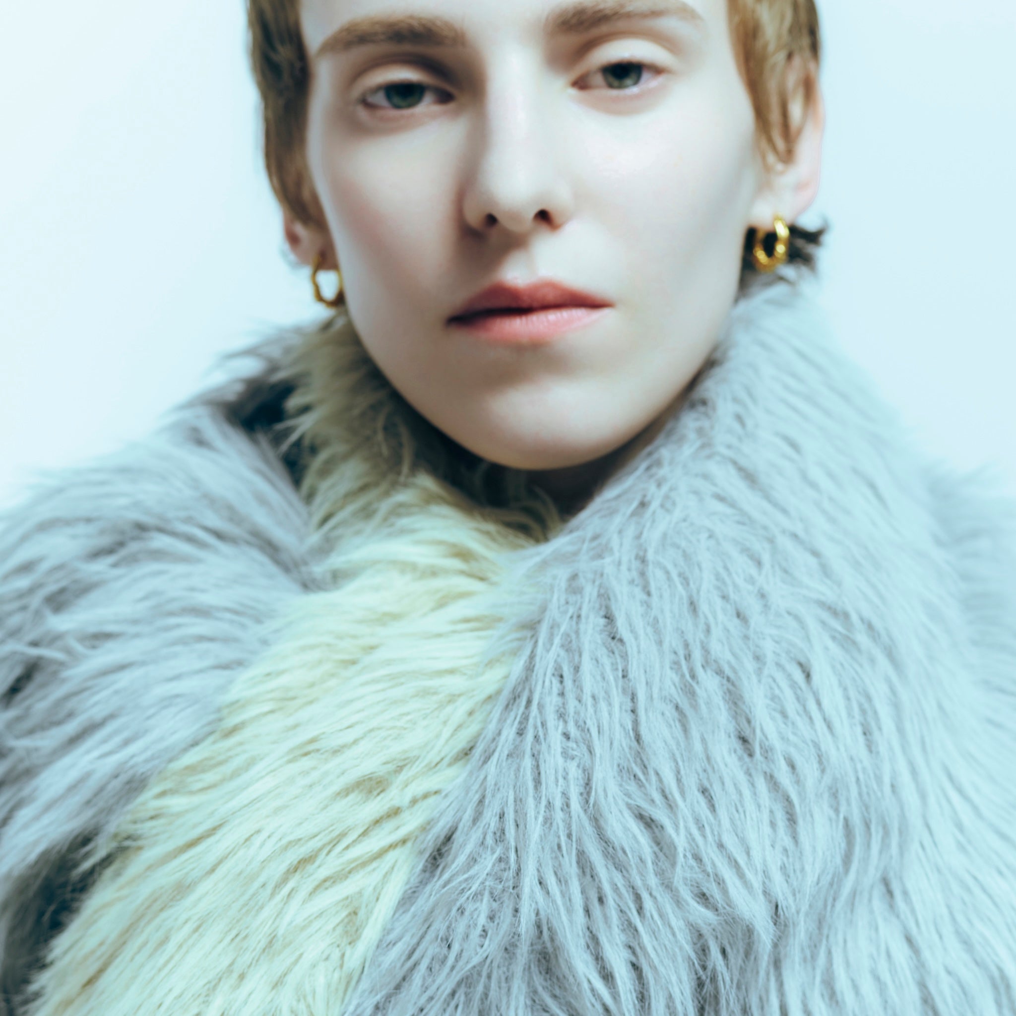 Hairy shaggy boat neck top