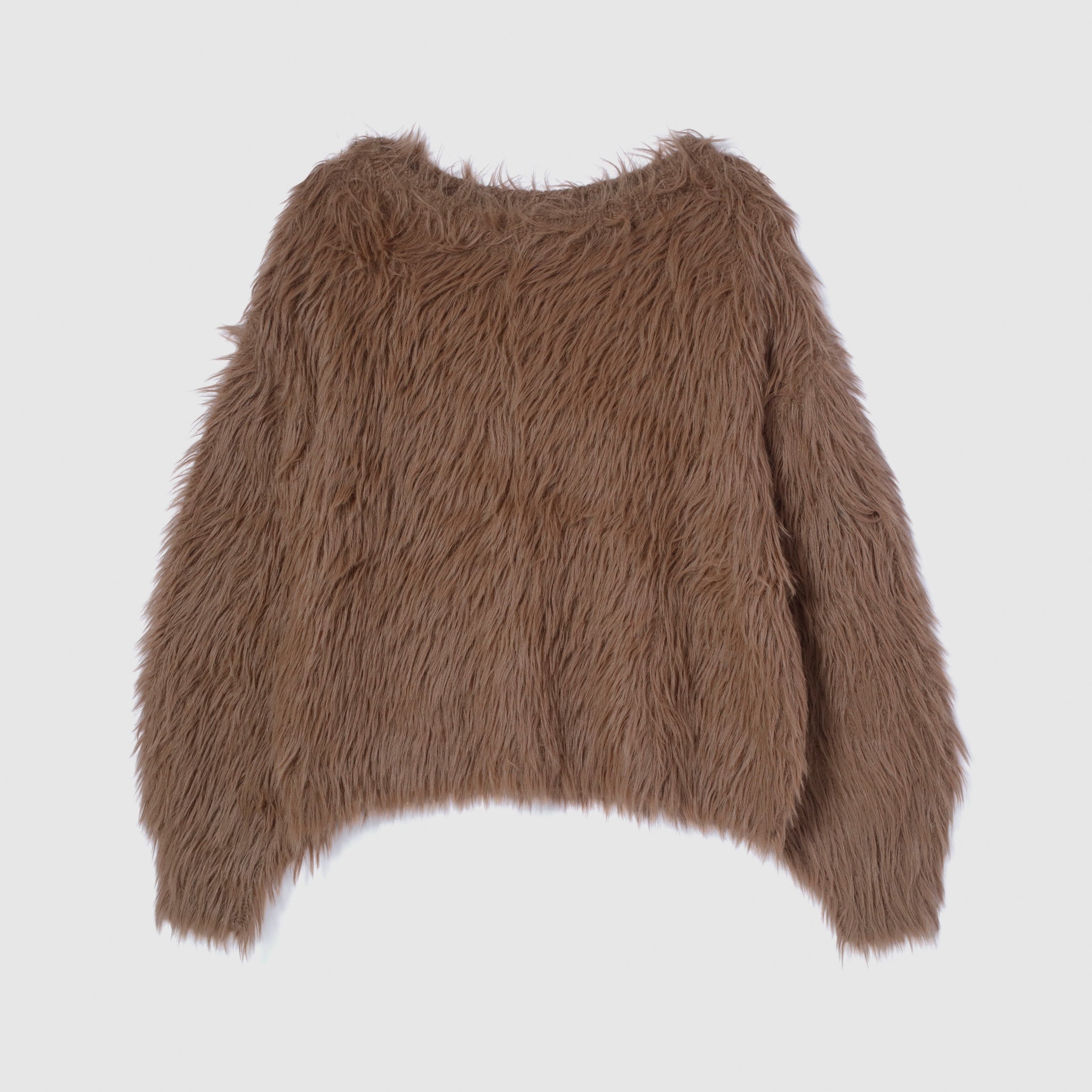 Hairy shaggy boat neck top