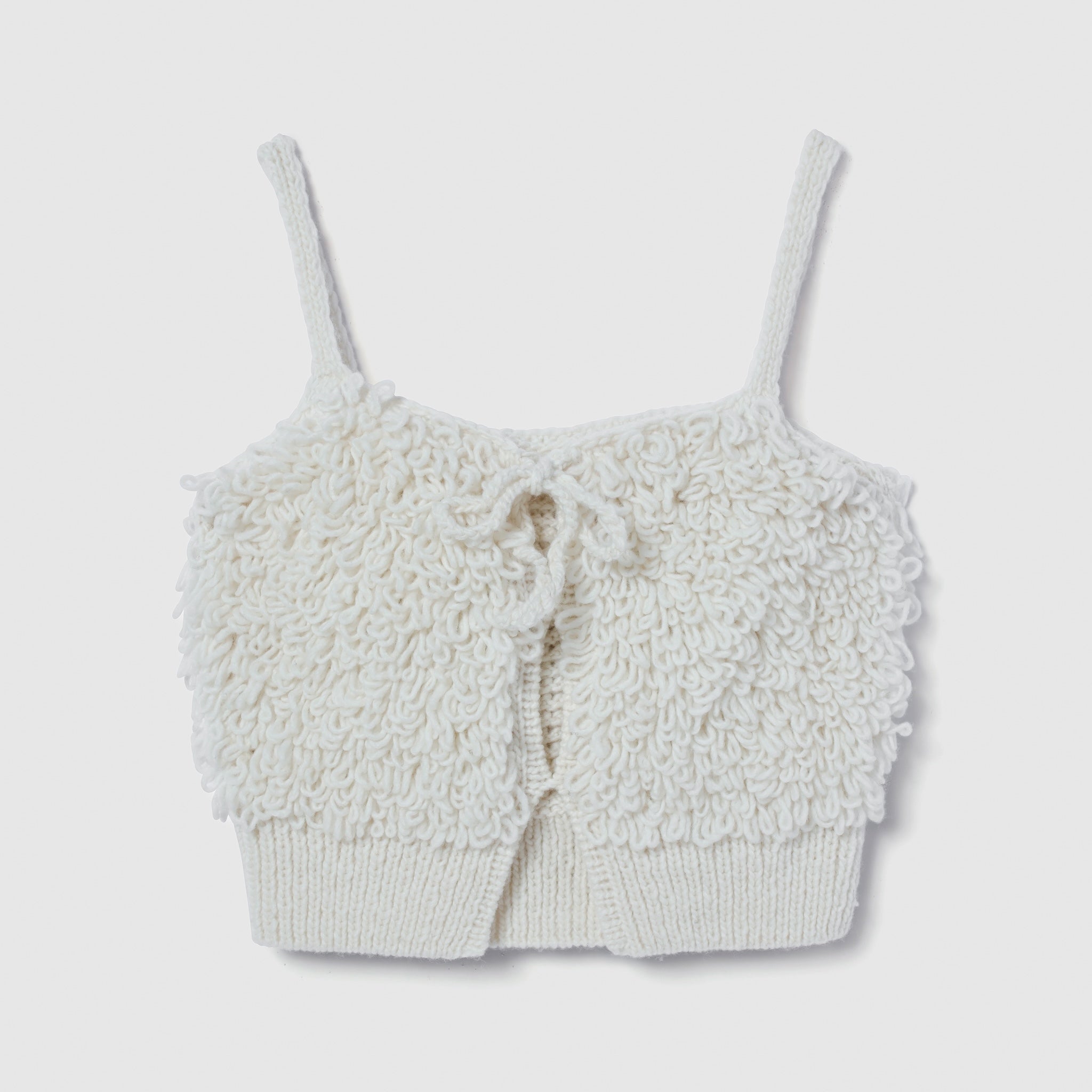 Hand made wool loop ribbon bustier