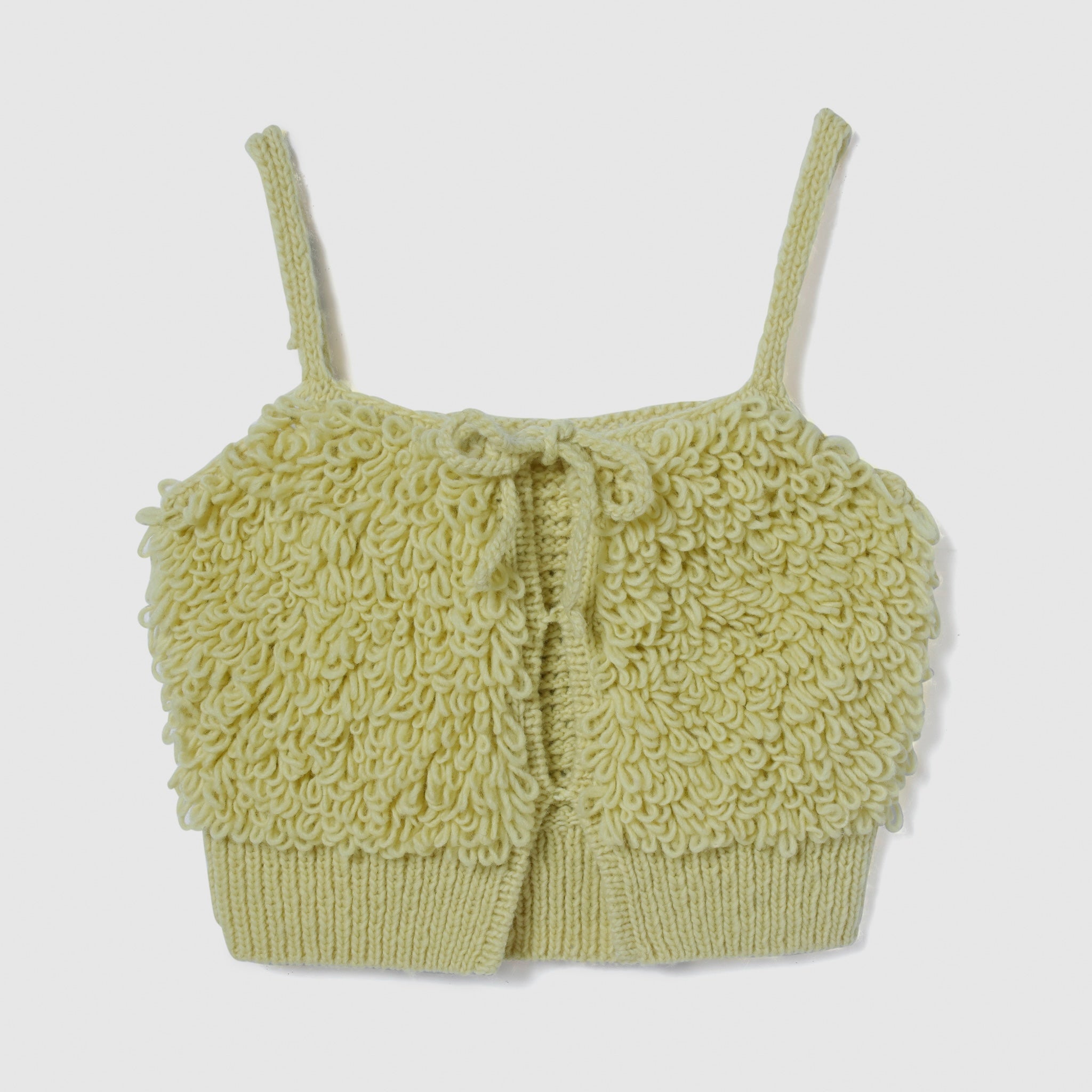 Hand made wool loop ribbon bustier