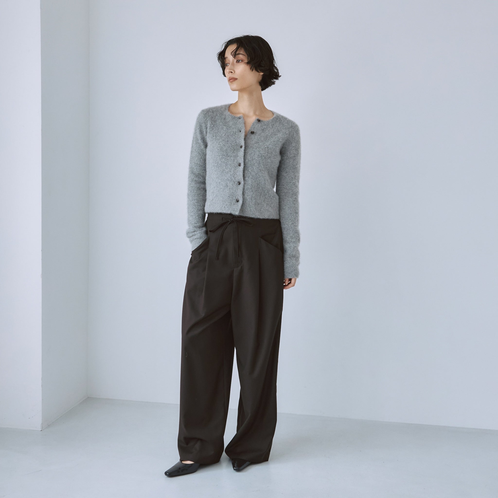 Fox mixベーシッククルーカーディガン