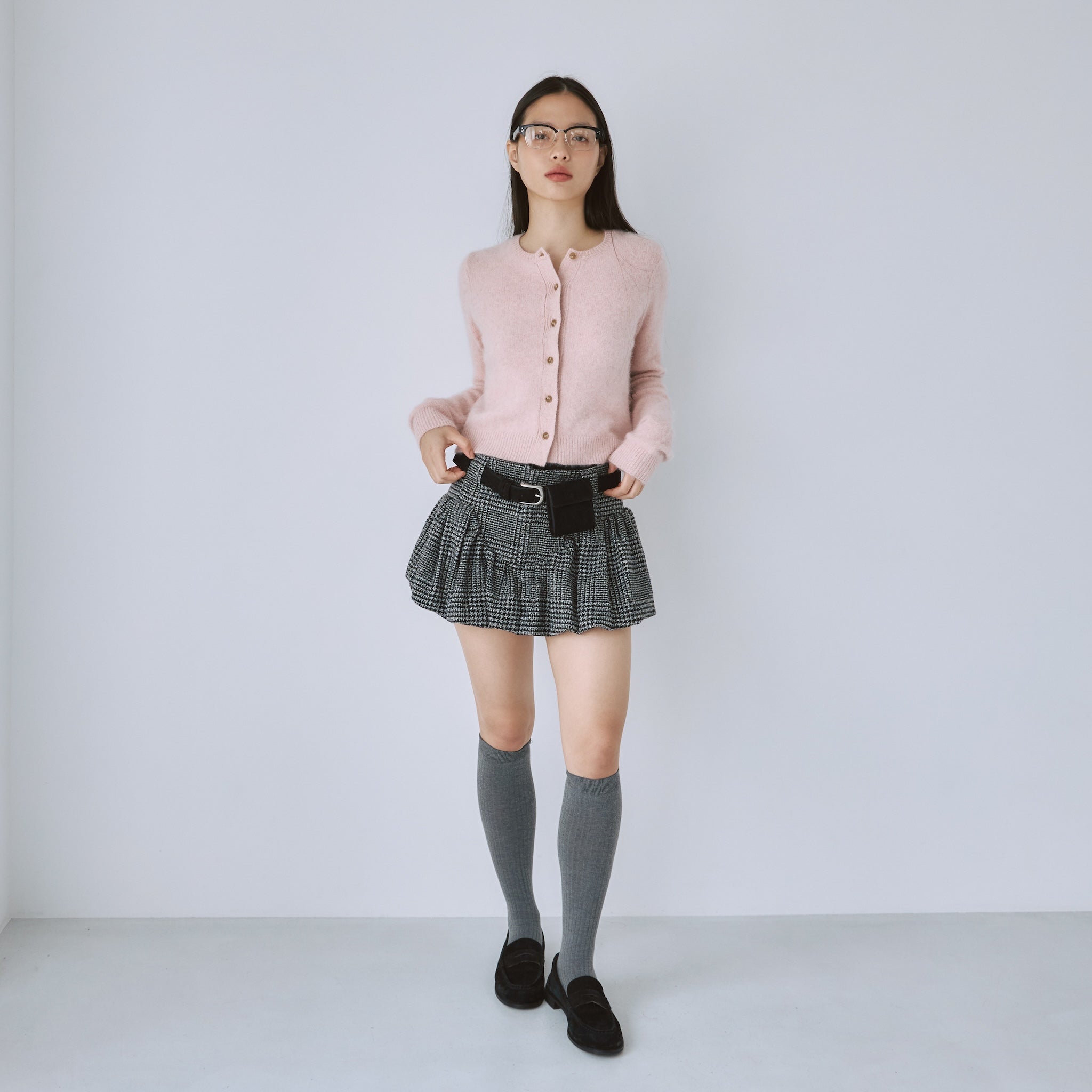 Fox mixベーシッククルーカーディガン