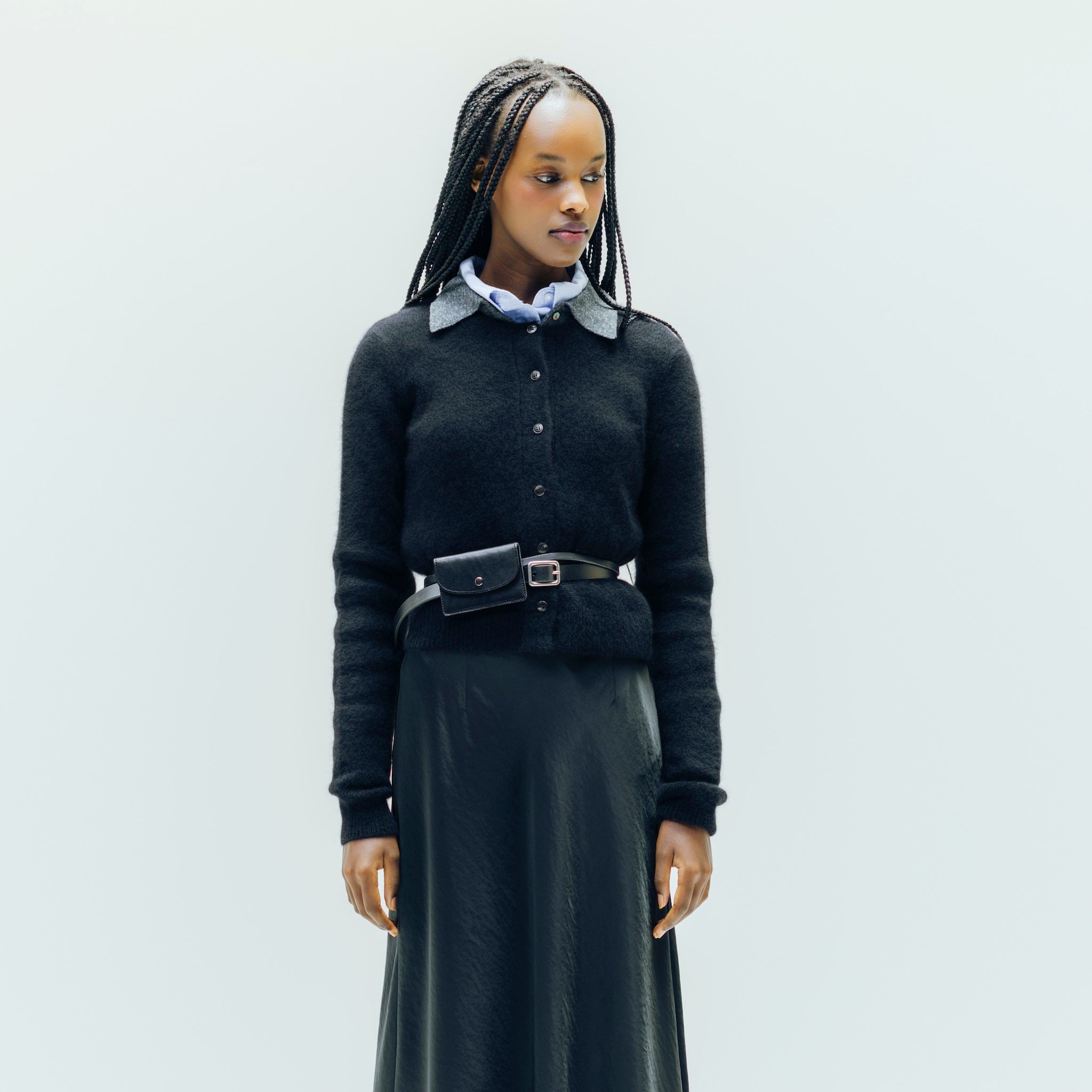 Fox mixベーシッククルーカーディガン