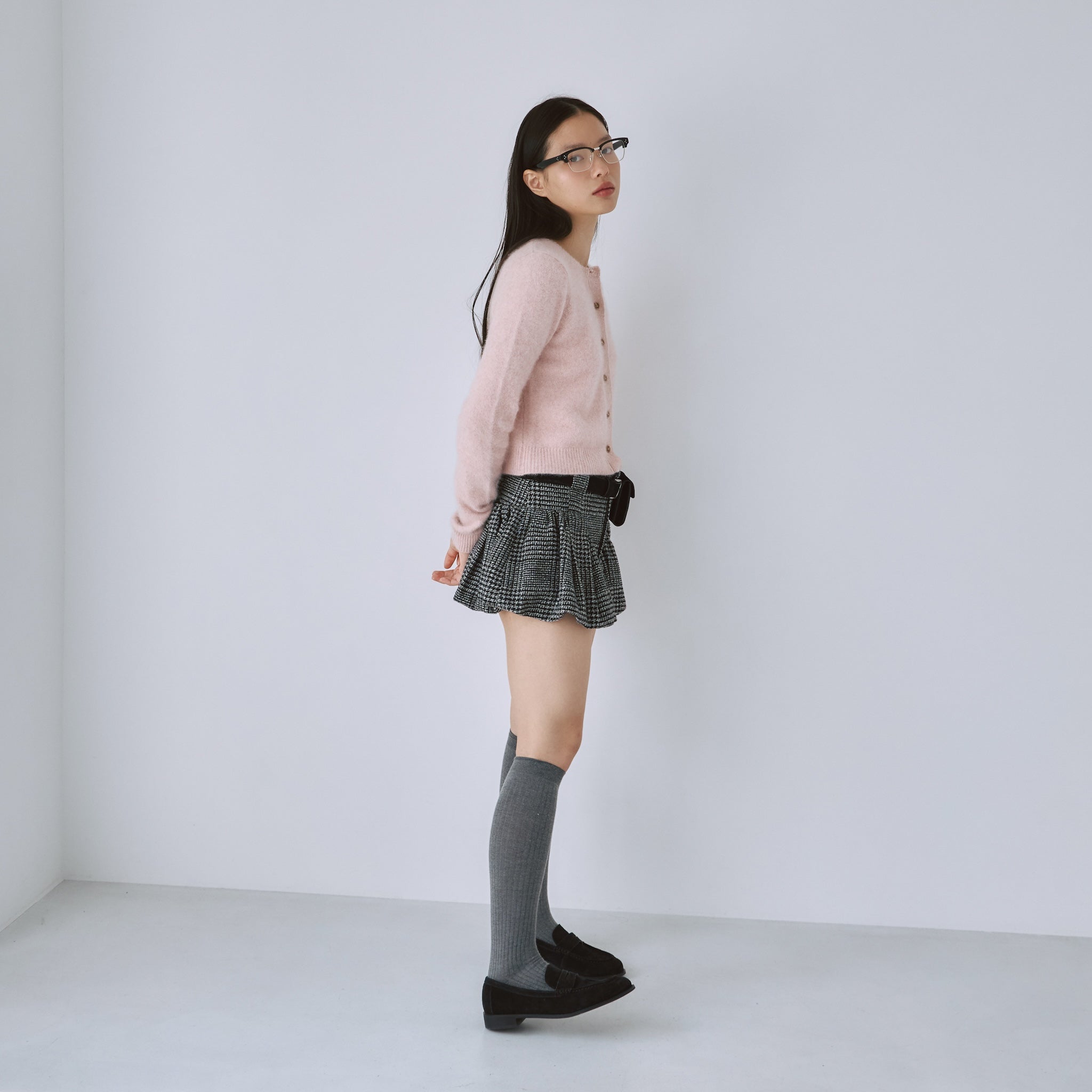 Fox mixベーシッククルーカーディガン