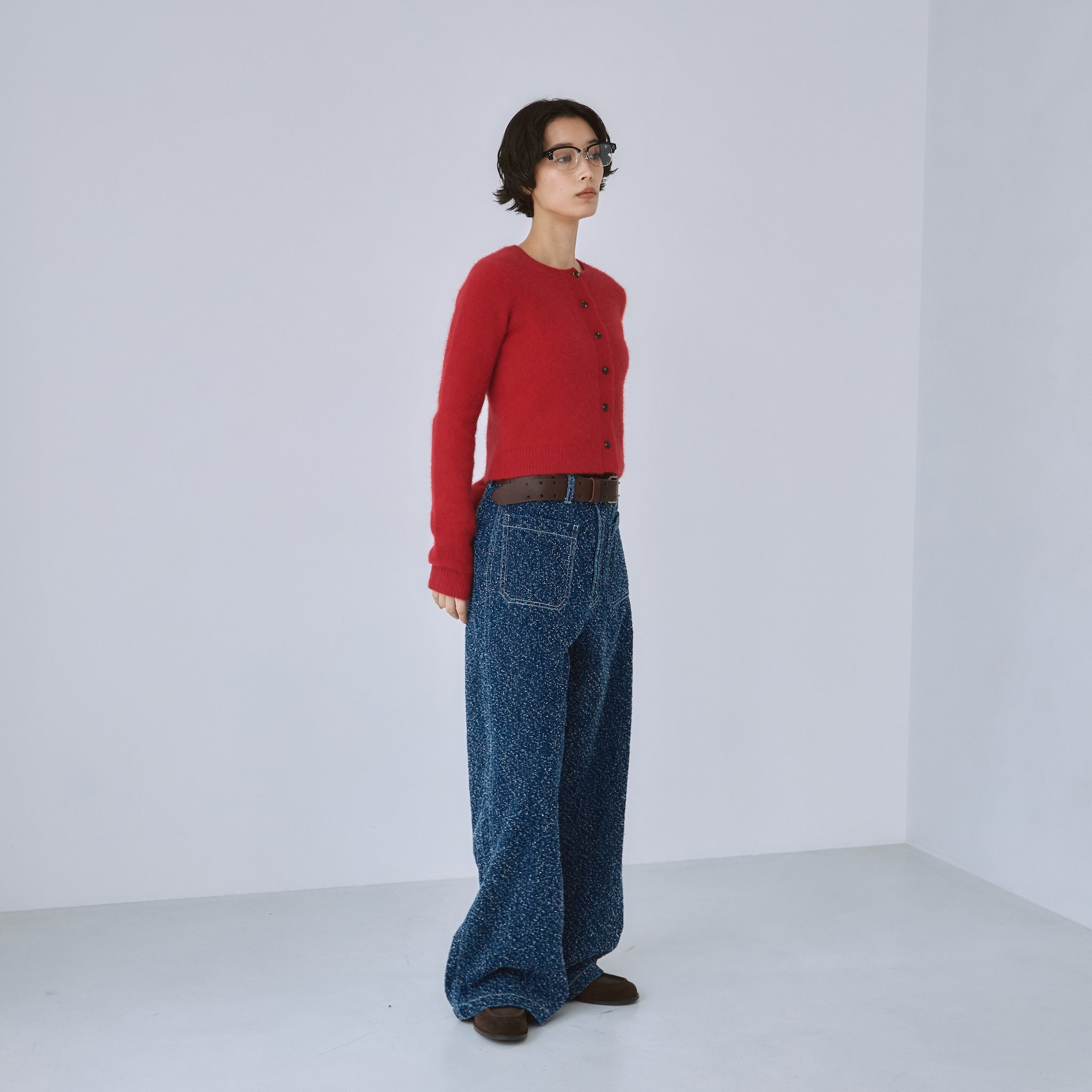 Fox mixベーシッククルーカーディガン