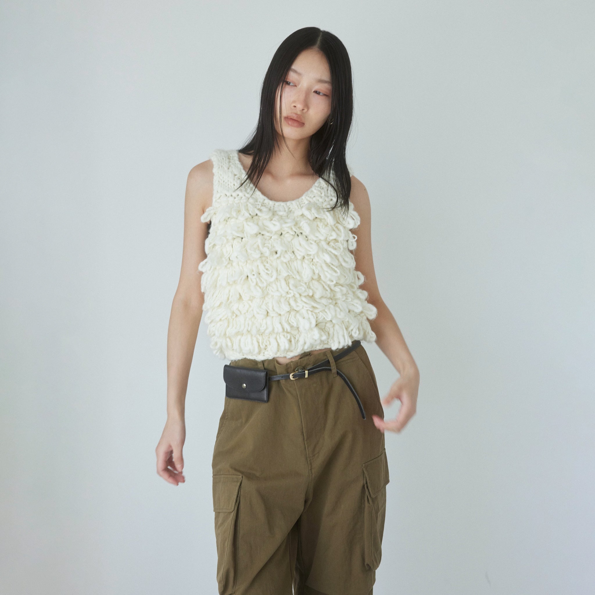 Hand made Woolカールベスト