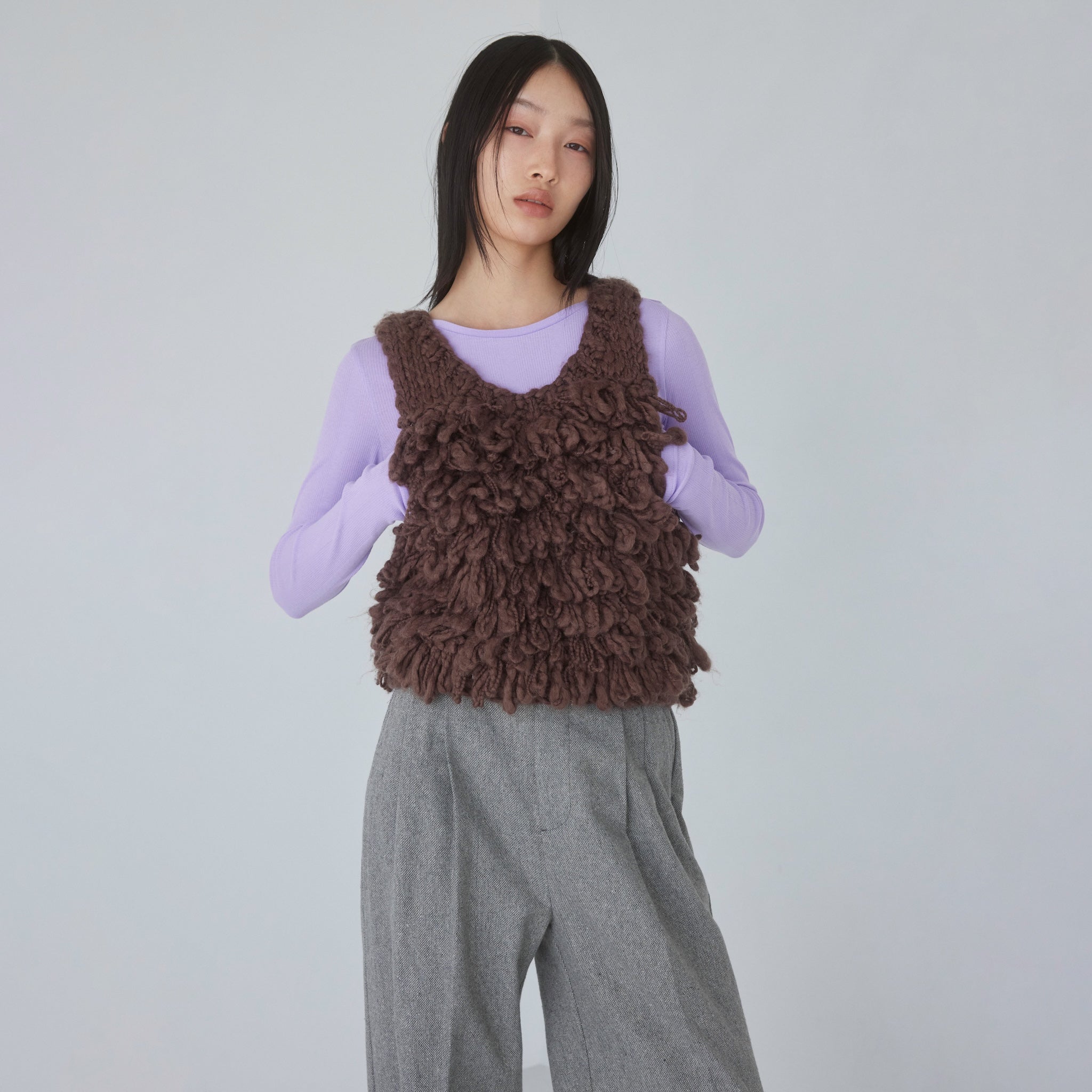 Hand made Woolカールベスト
