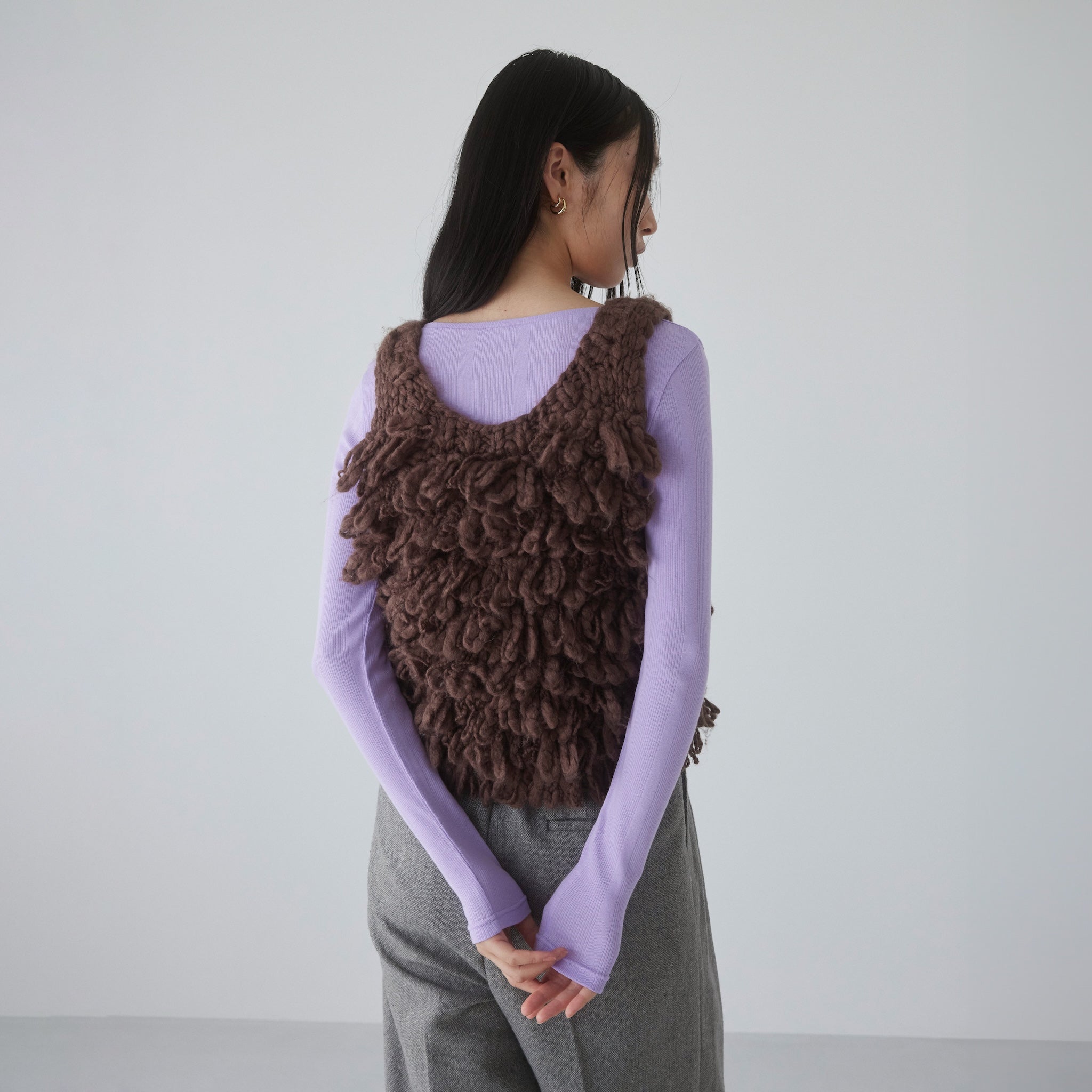Hand made Woolカールベスト