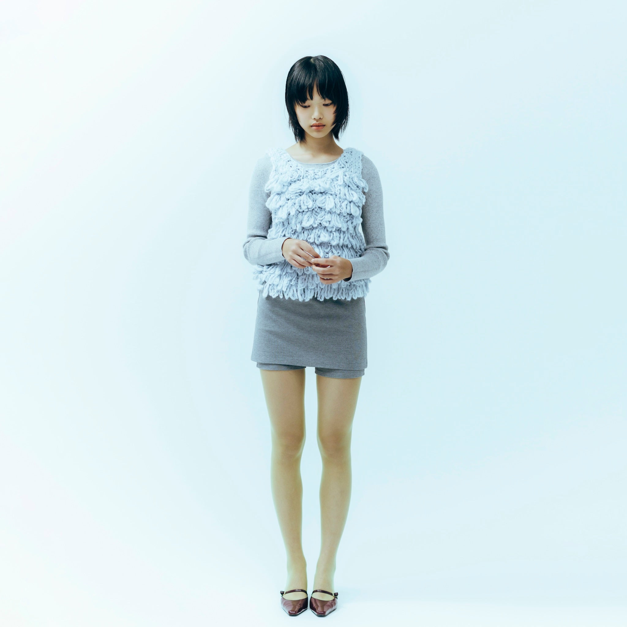 Hand made Woolカールベスト