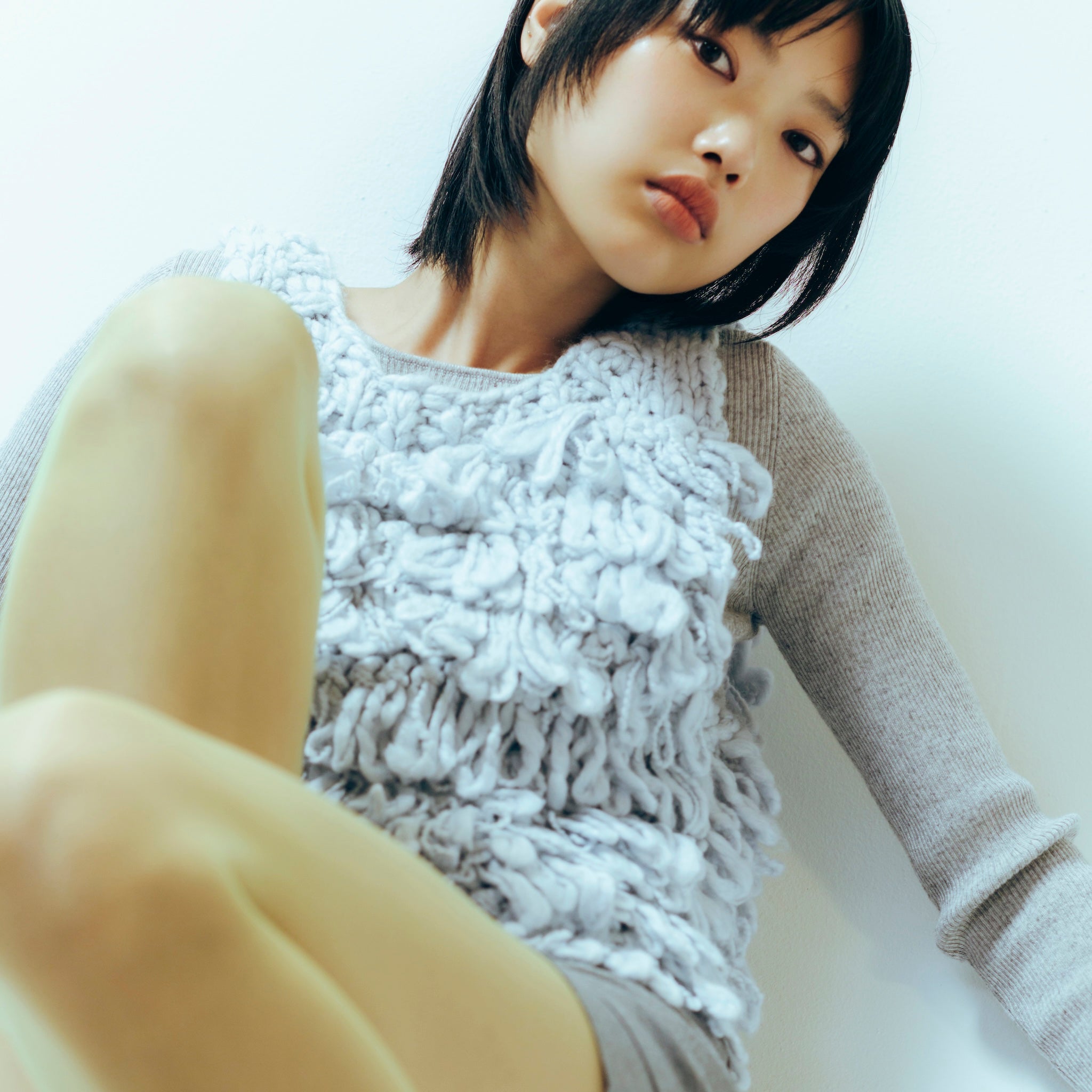 Hand made Woolカールベスト