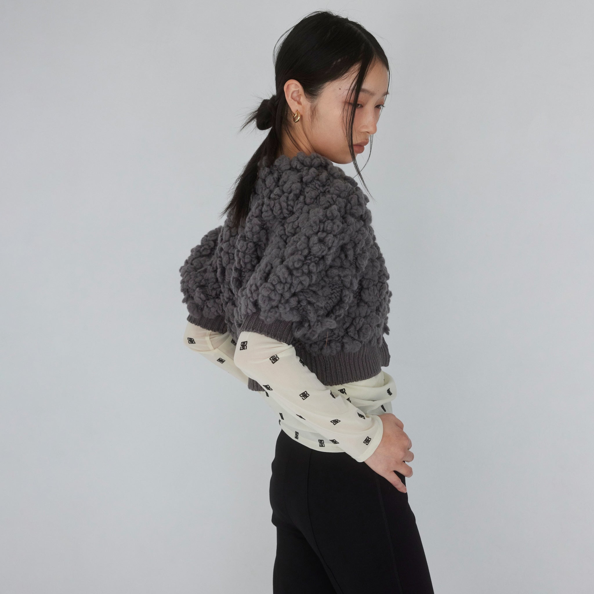 Handmade Wool Flower Cardigan