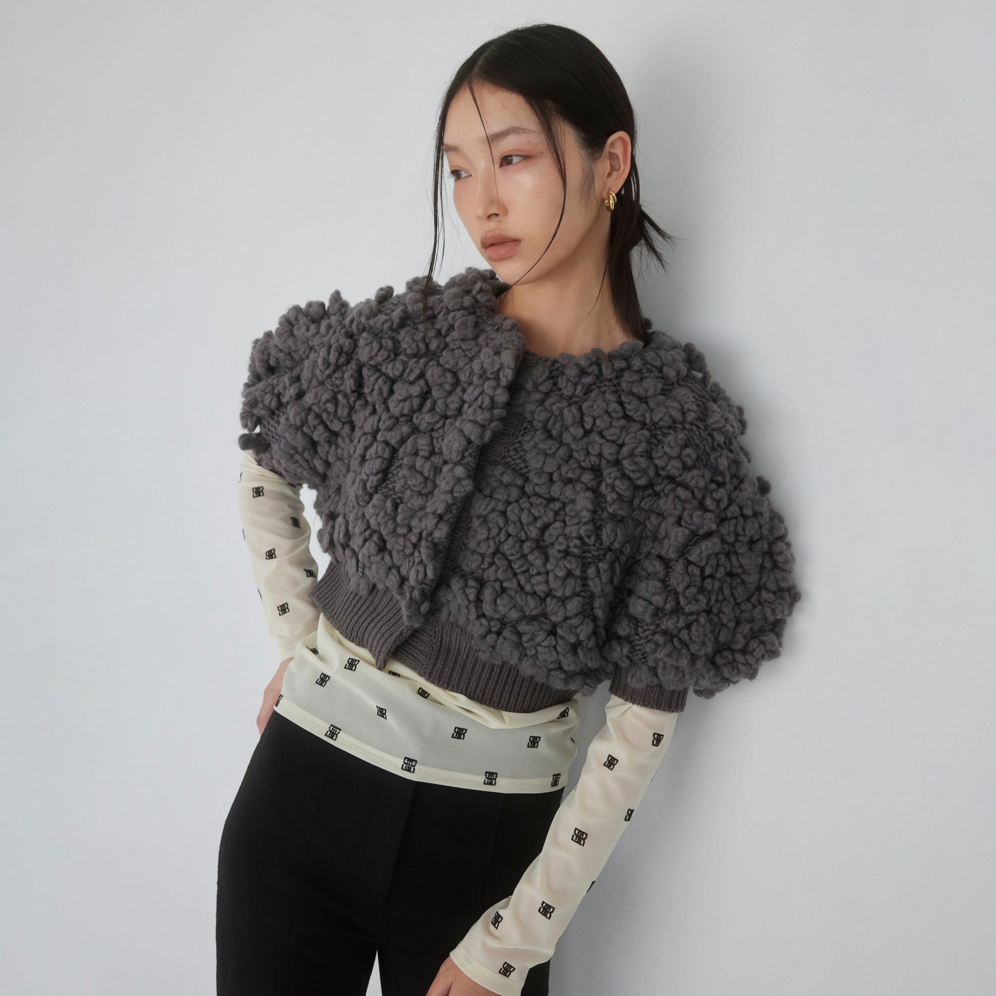 Hand made Wool Flowerカーディガン