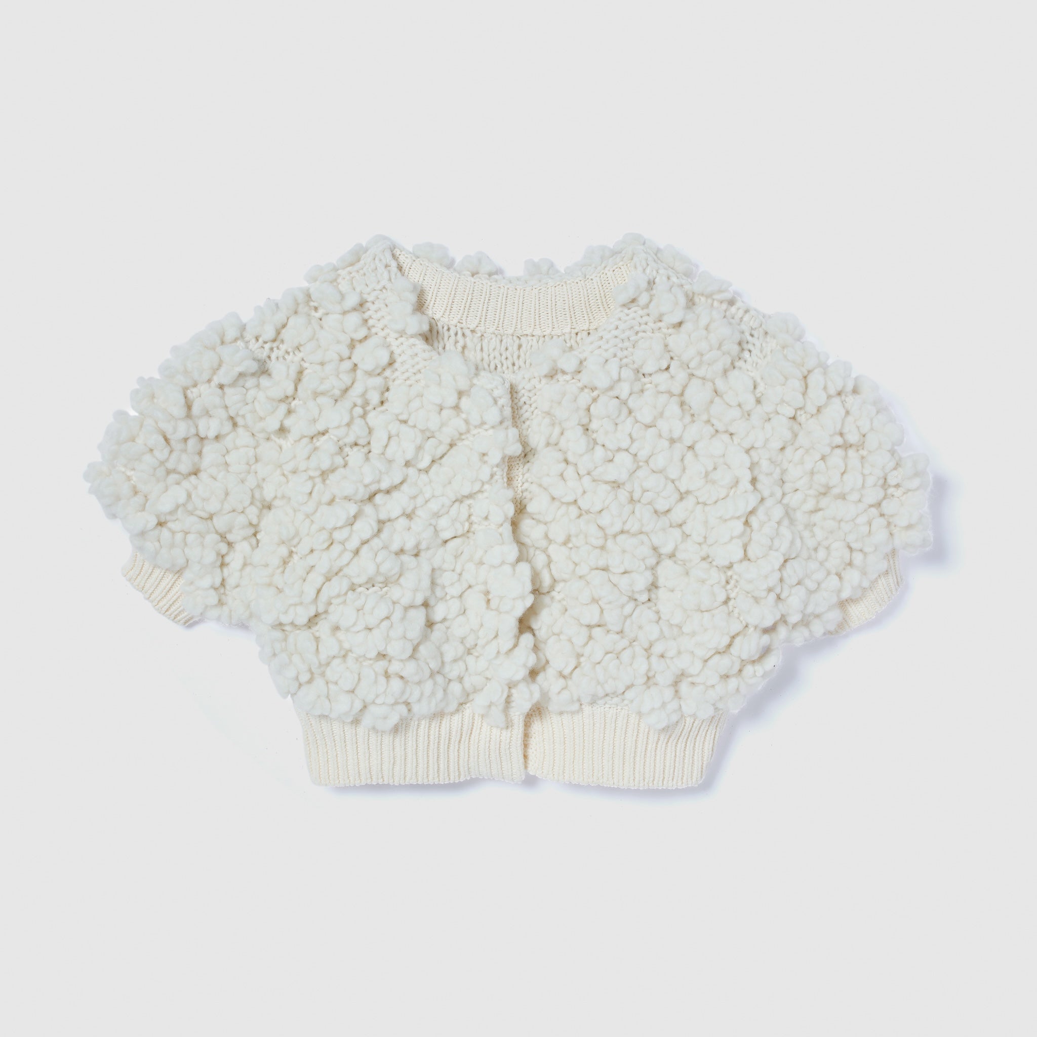 Handmade Wool Flower Cardigan