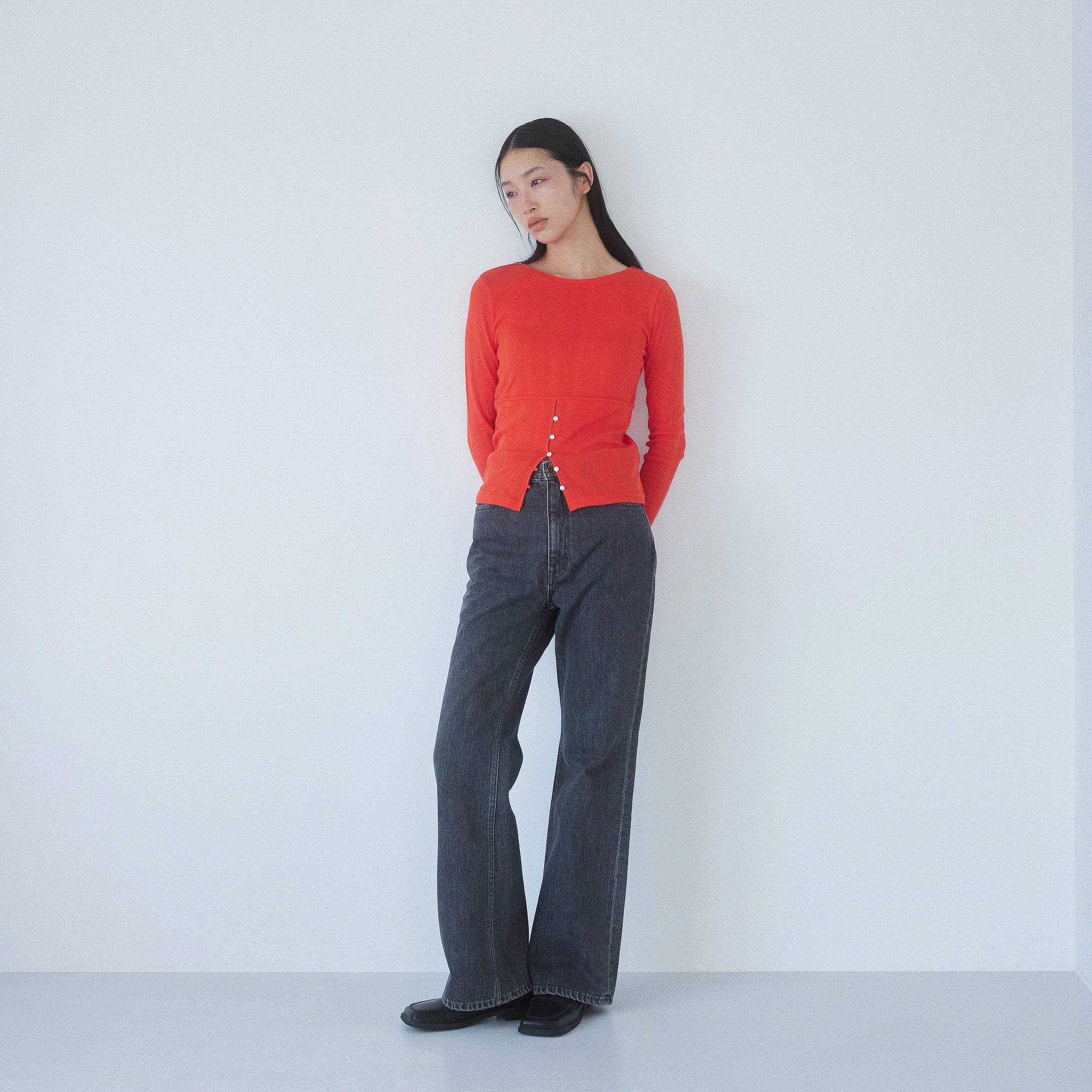 Soft sheer random RIB corset top