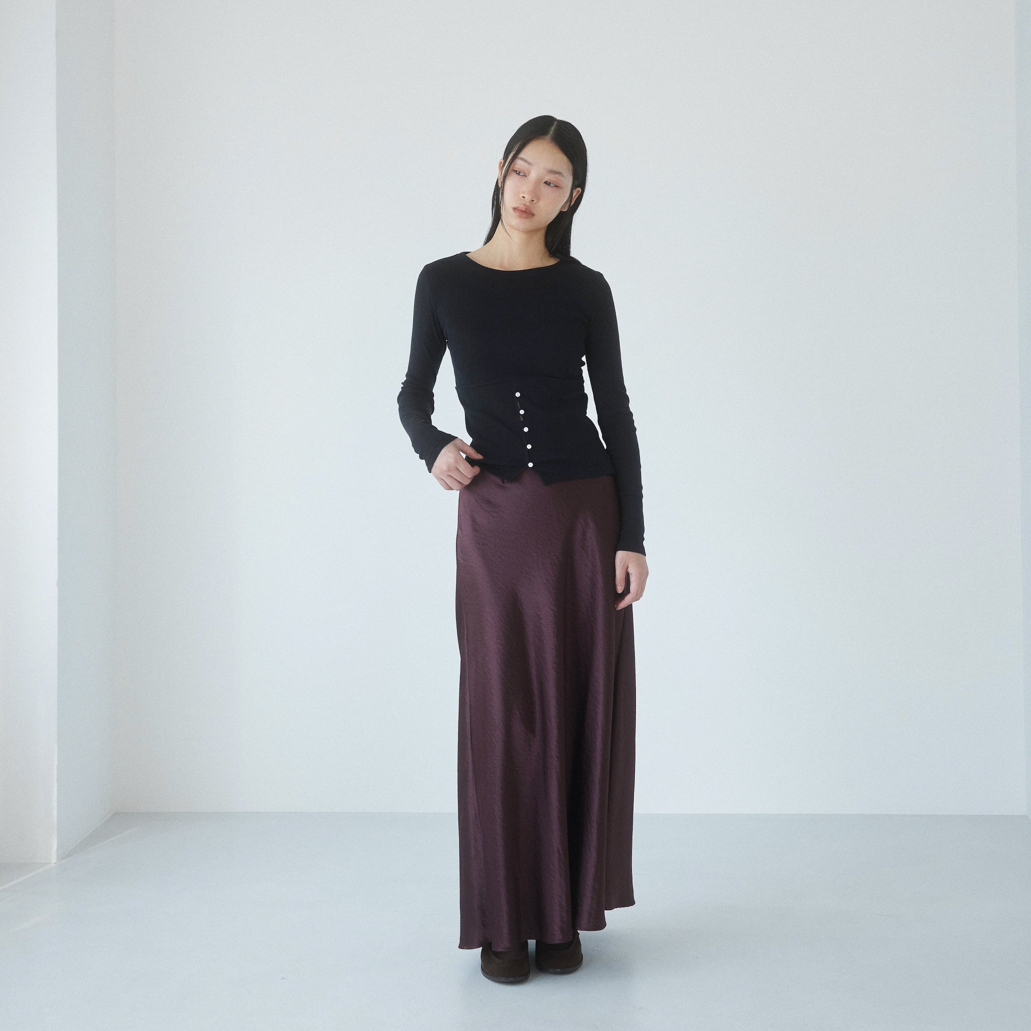 Soft sheer random RIB corset top