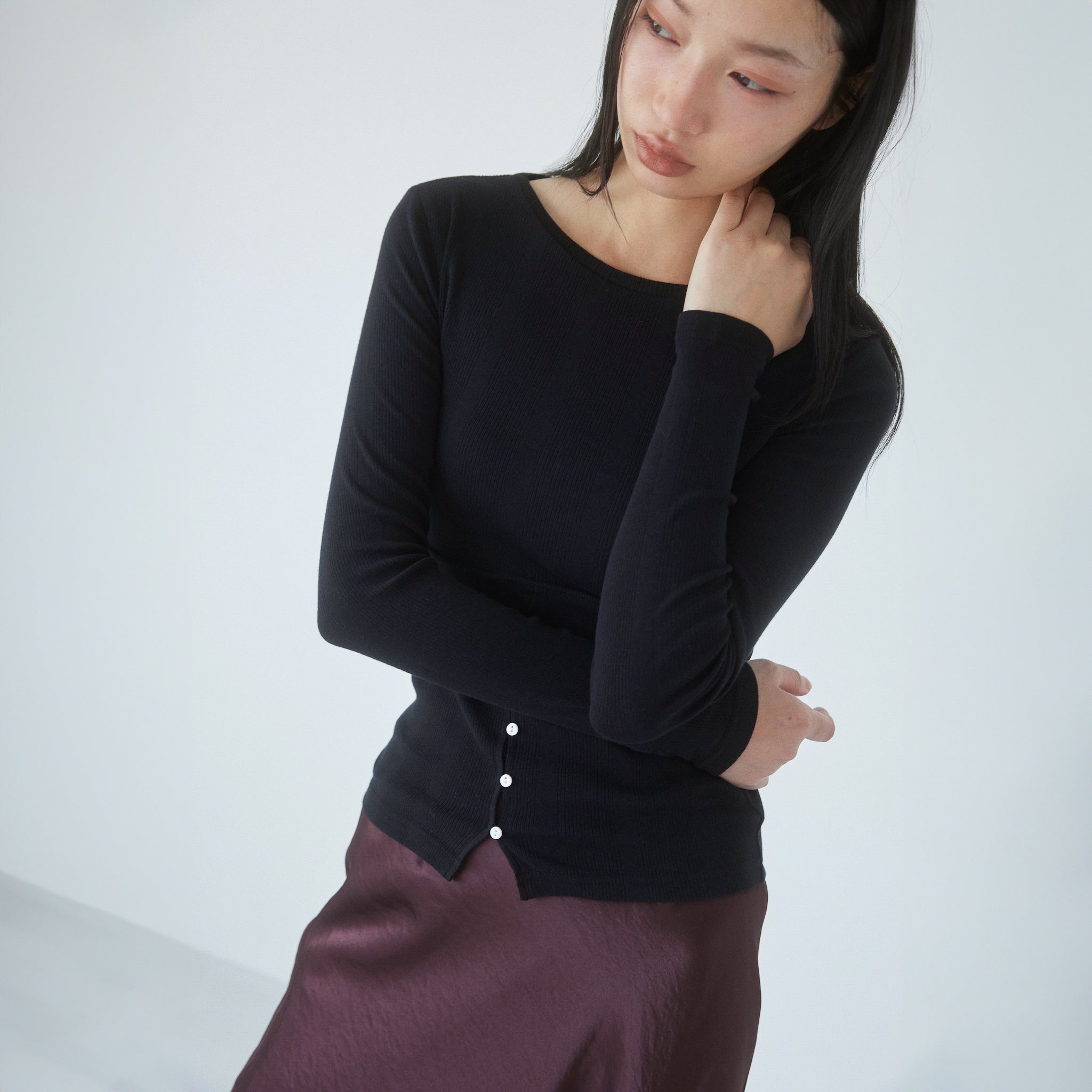 Soft sheer random RIB corset top