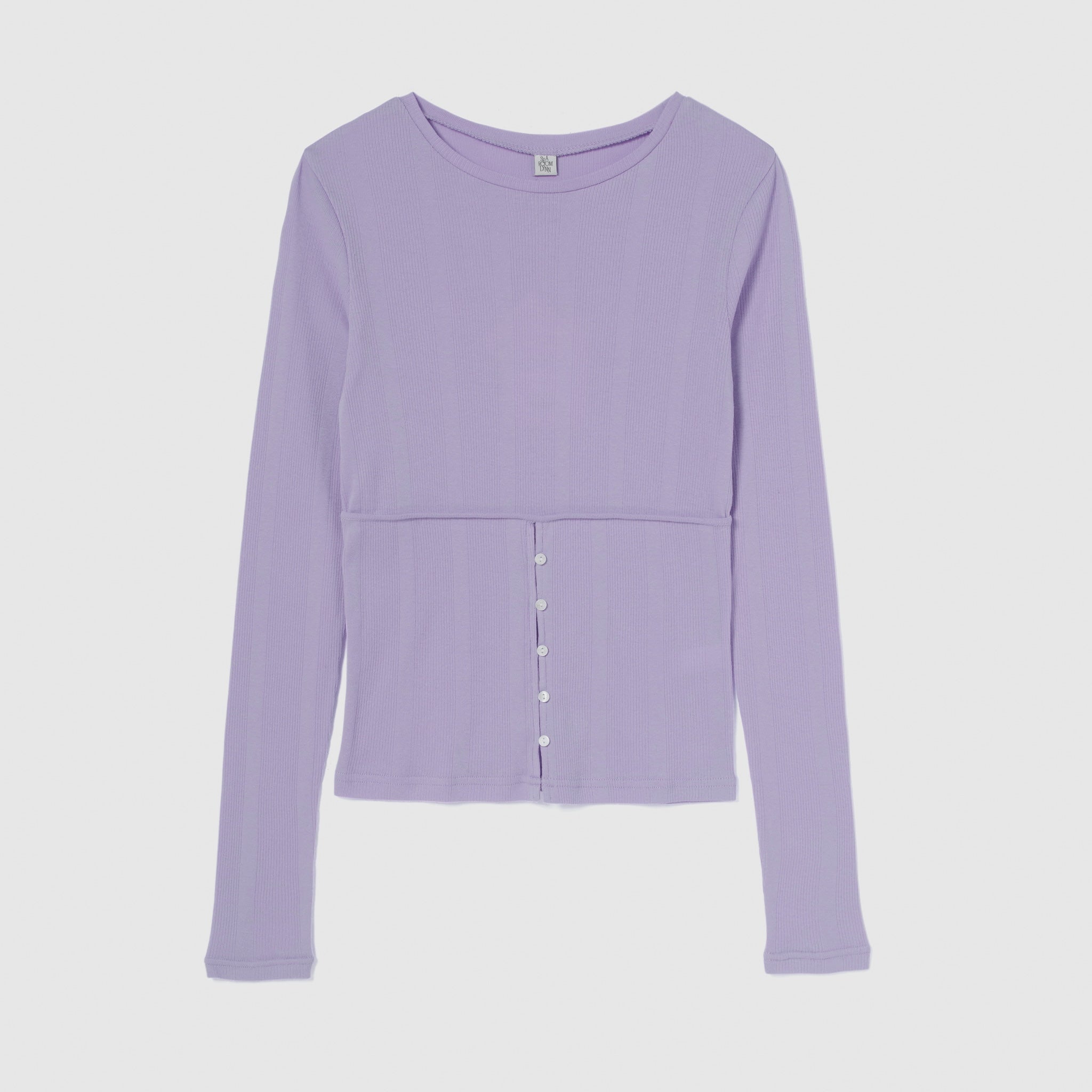 Soft sheer random RIB corset top